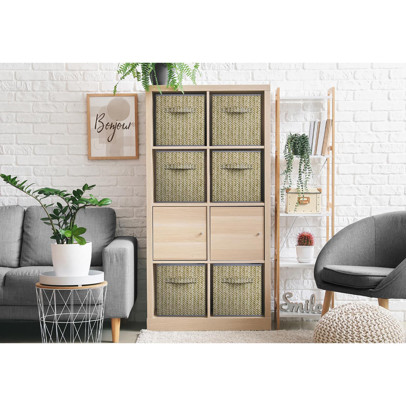 Sorbus 11&#x22; Gray Woven Foldable Storage Cubes, 4ct.