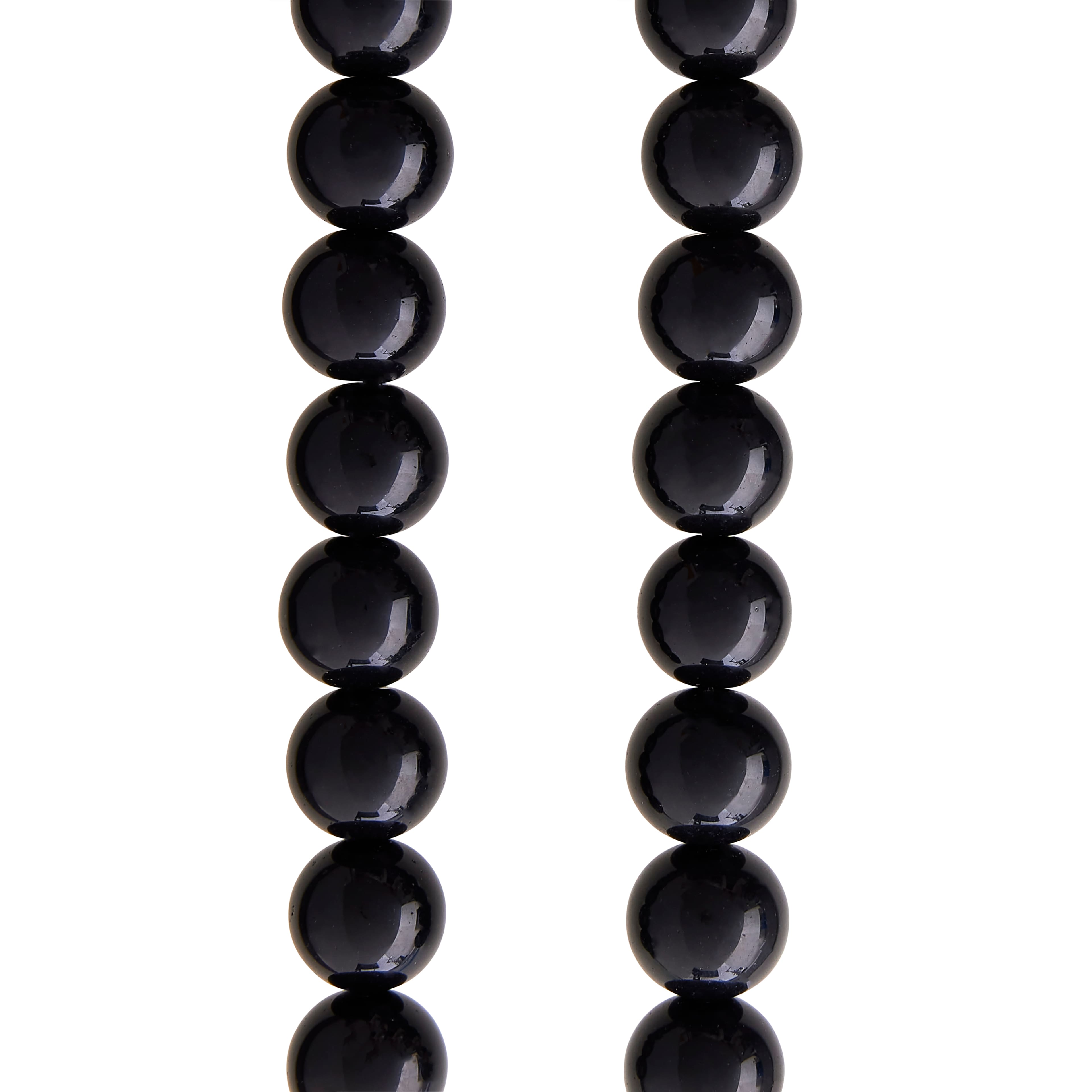 12 Pack: Black Round Glass Beads, 14mm by Bead Landing™