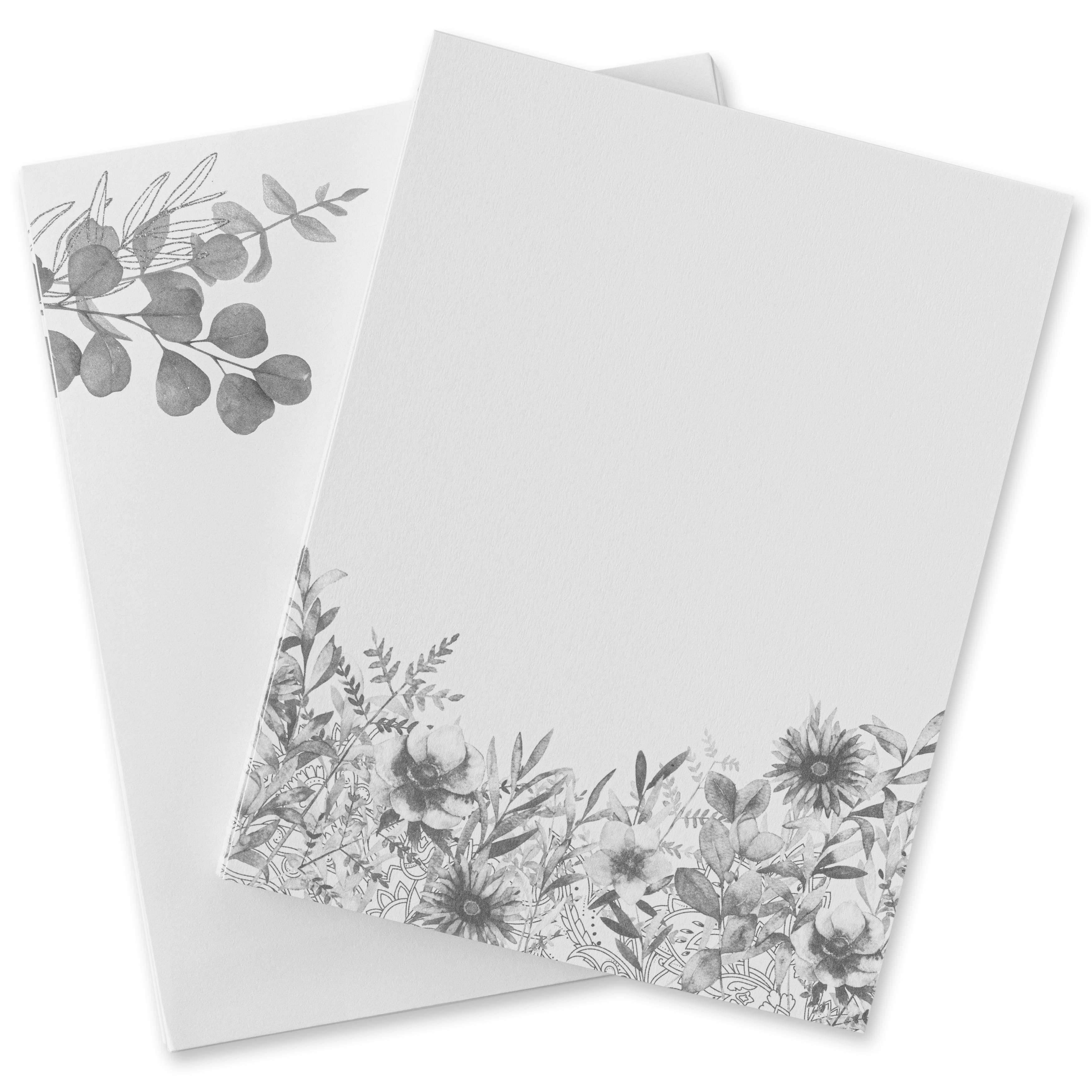 Black Floral Flat Cards & Envelopes by Recollections™, 4.25" x 5.5"