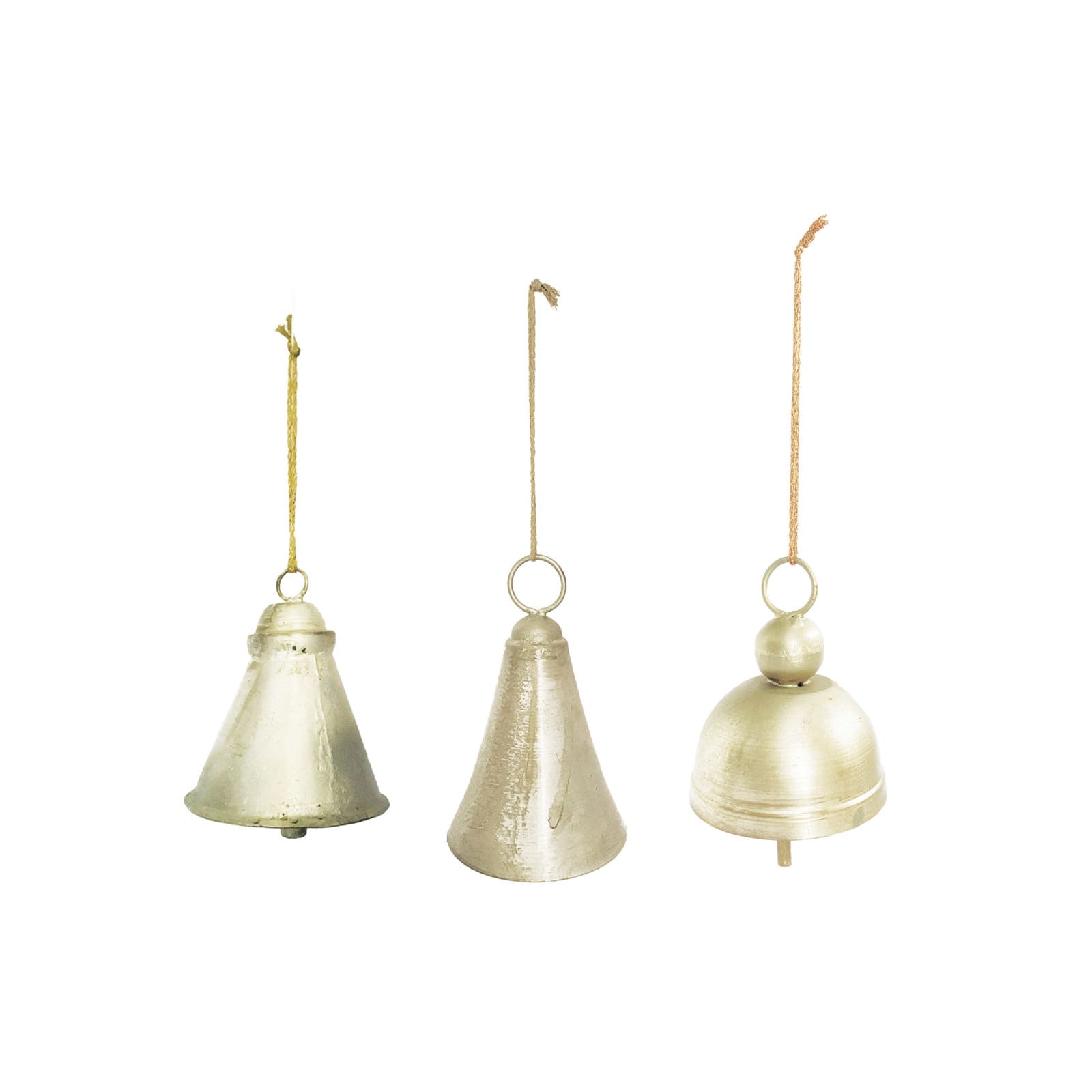 Hello Honey&#xAE; Hanging Metal Bell with Distressed Pewter Finish Set