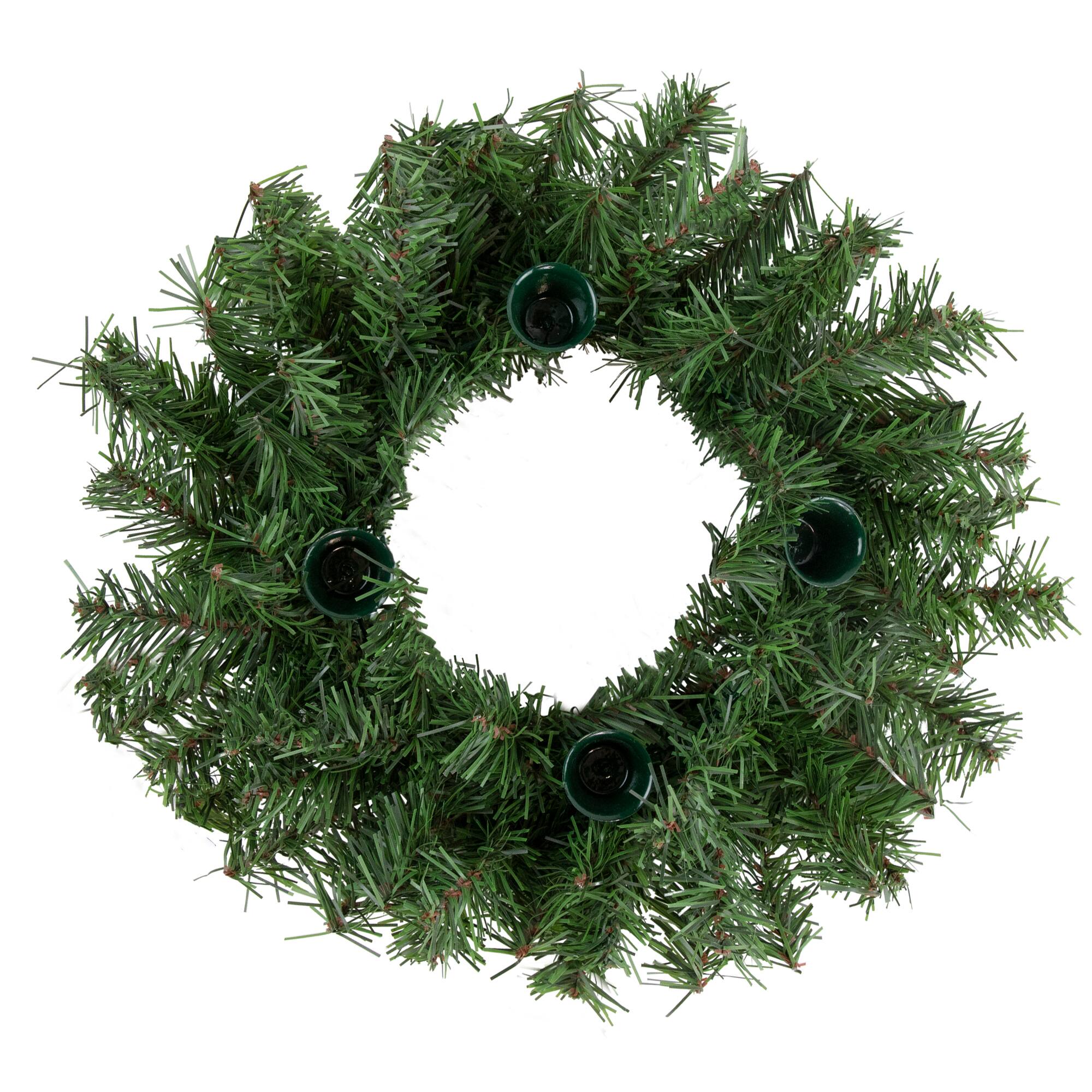 12" Pine Artificial Christmas Advent Candle Holder Wreath
