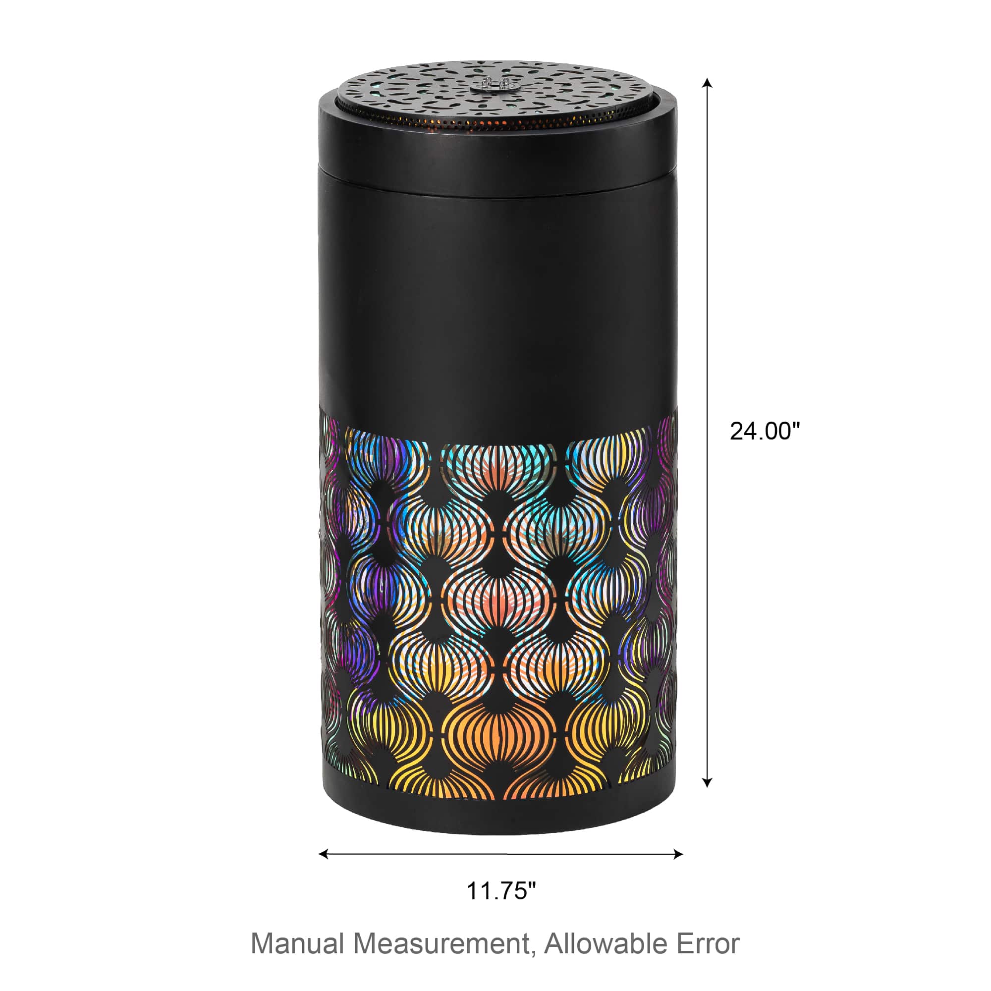 Glitzhome&#xAE; 24&#x22; Metal LED Cutout Pattern Outdoor Fountain