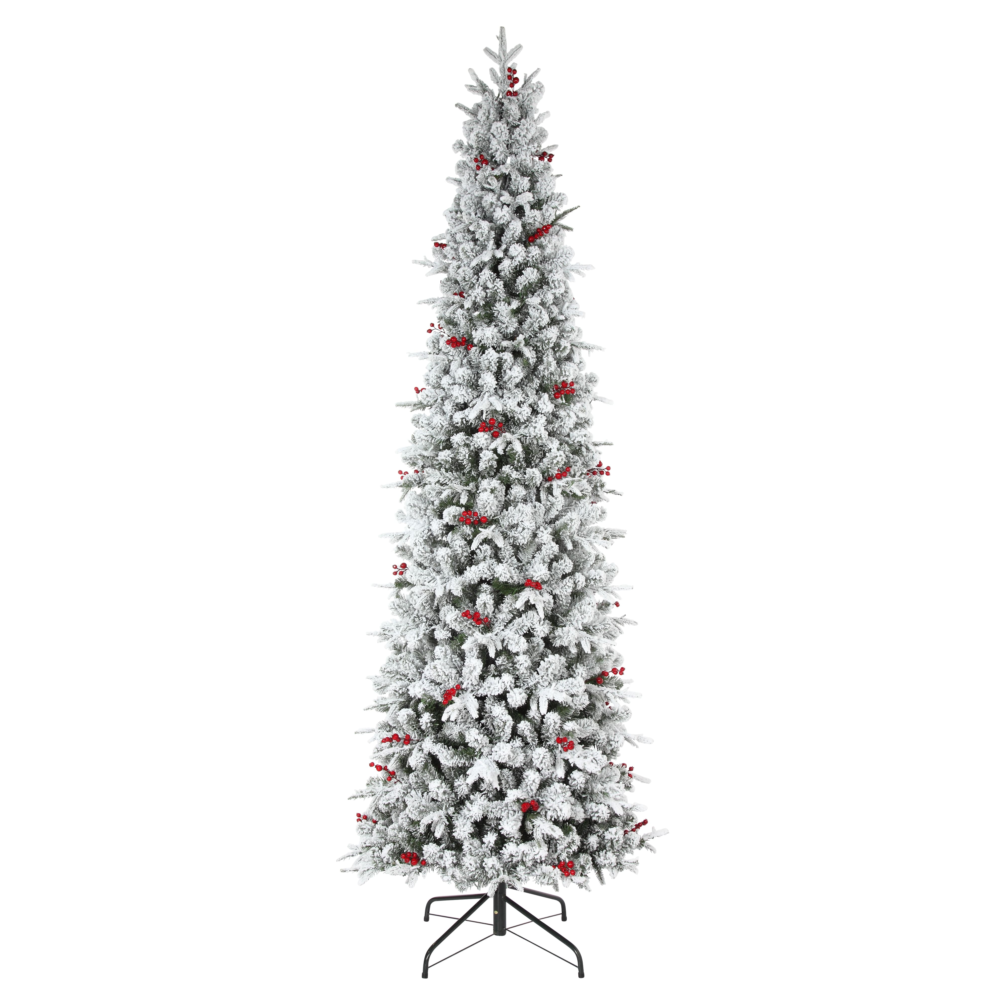 9ft. Pre-Lit Flocked Lexington Artificial Fir Christmas Tree, Warm White LED Lights