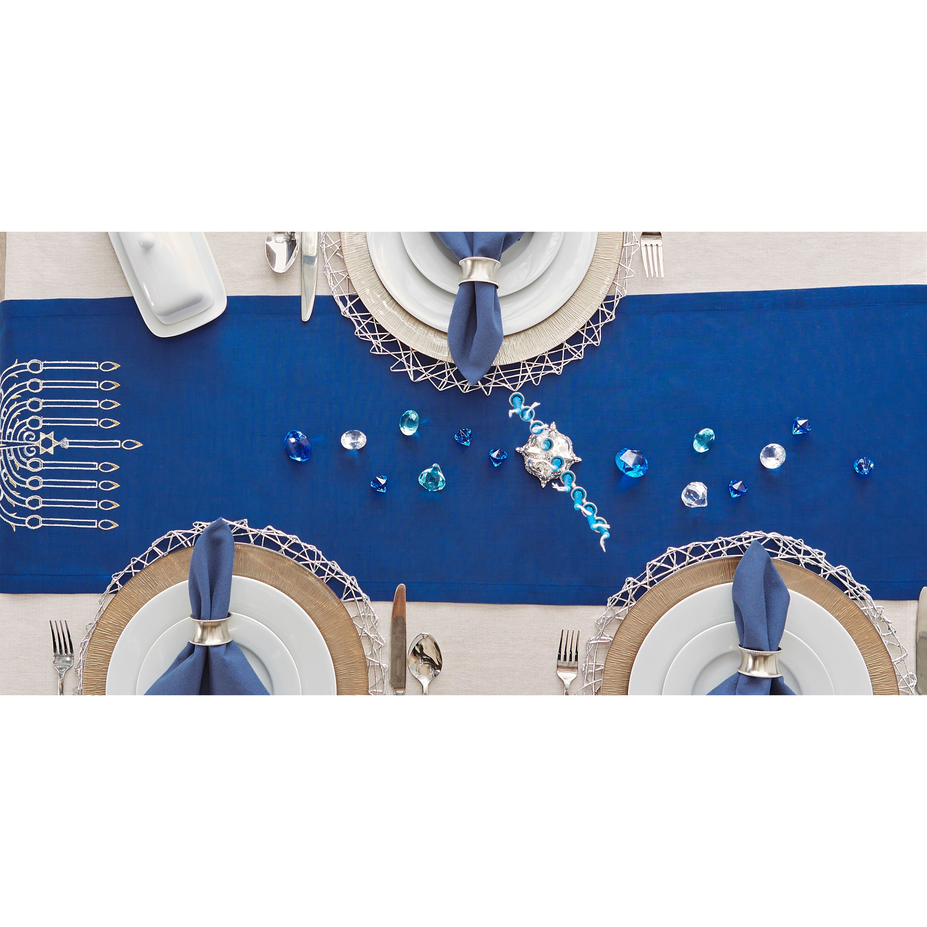 DII® 68" Menorah Embroidered Table Runner