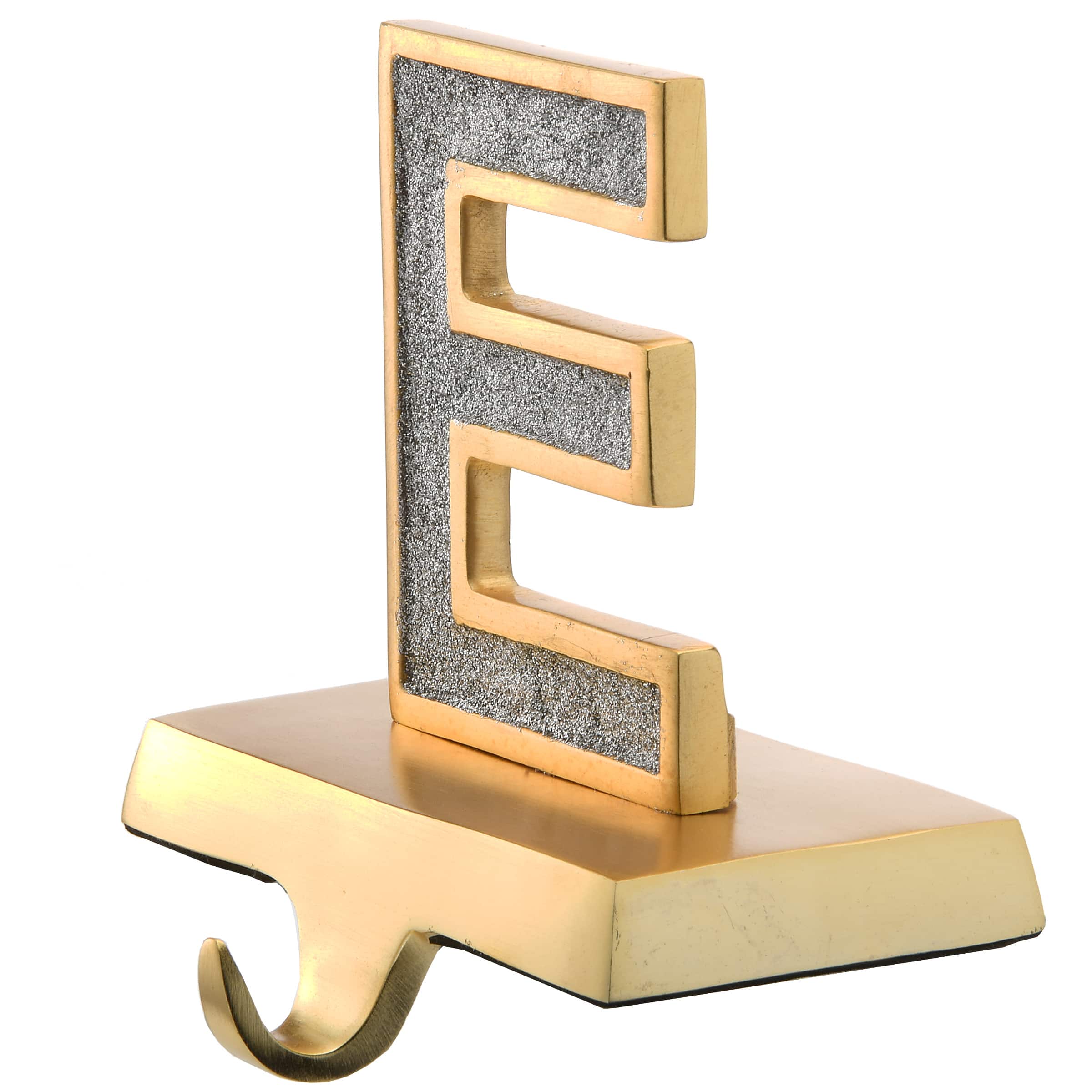 5" Gold Outlined with Silver Sparkle NOEL Stocking Holder