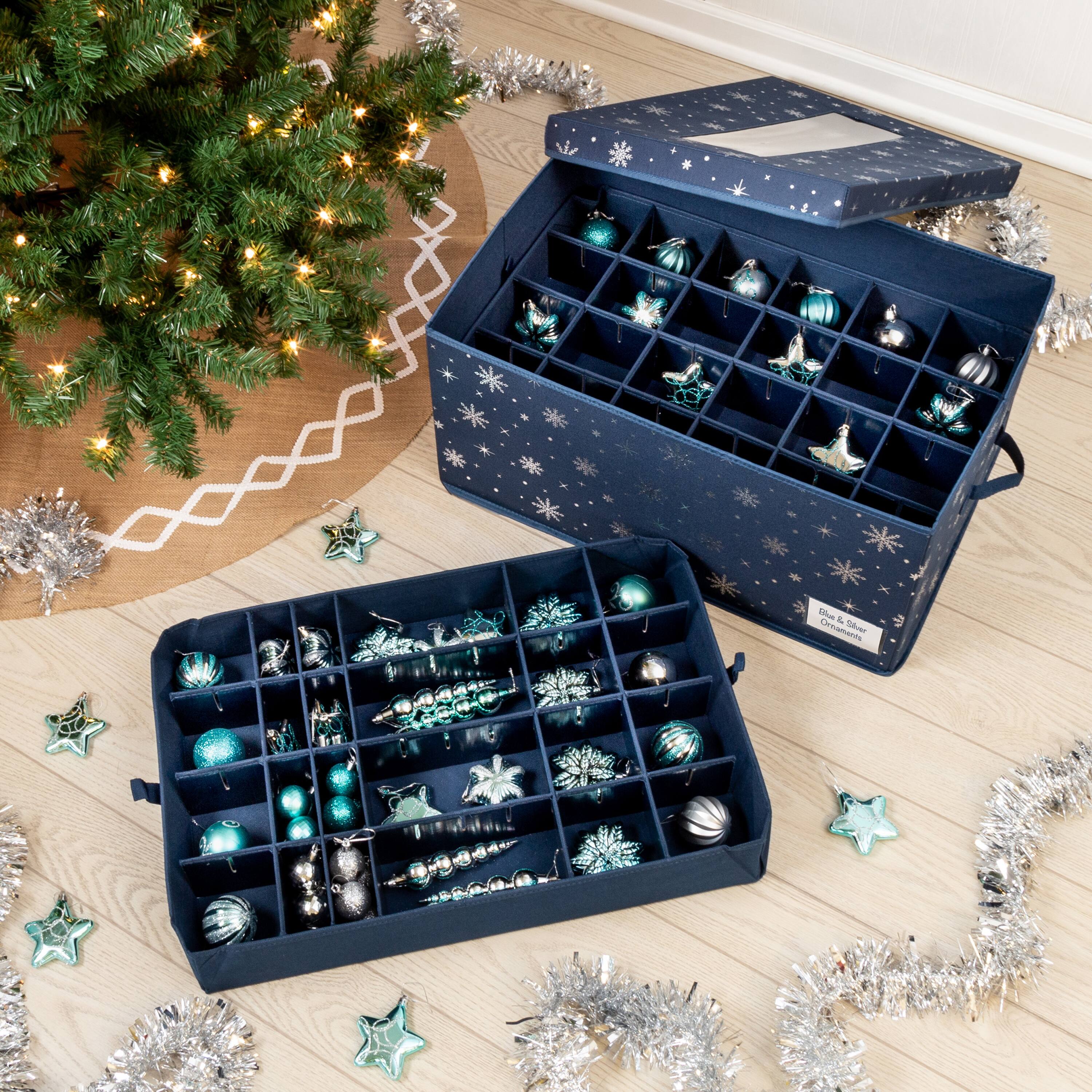 24&#x22; x 12&#x22; Honey Can Do Deluxe 72 Ornament Storage Box