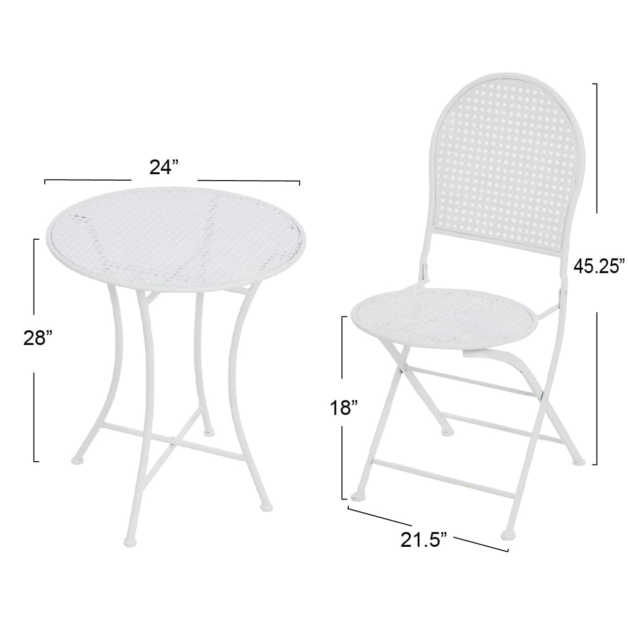 Metal Cane Outdoor Bistro Patio Set