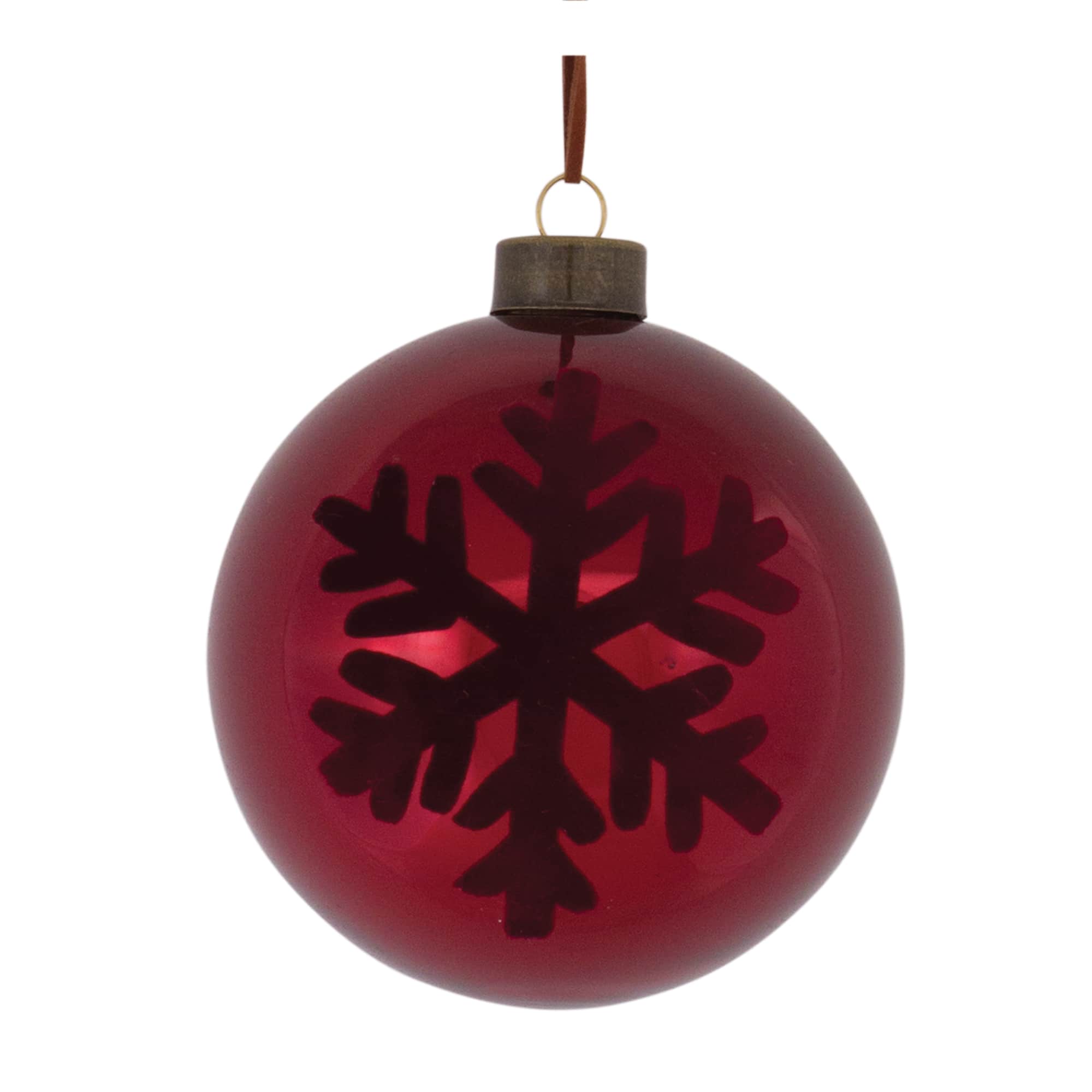 6ct. Red Snowflake Ball Ornaments