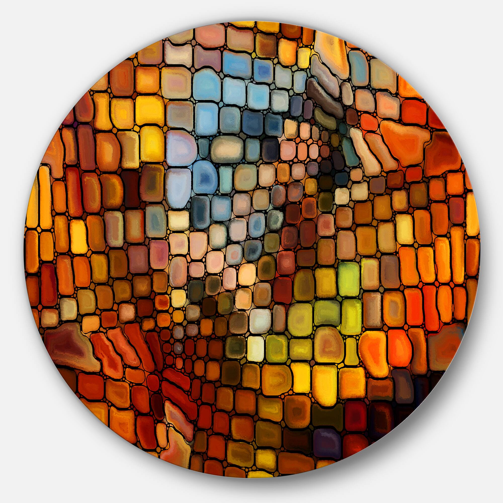 Designart - Dreaming of Stained Glass&#x27; Abstract Metal Artwork