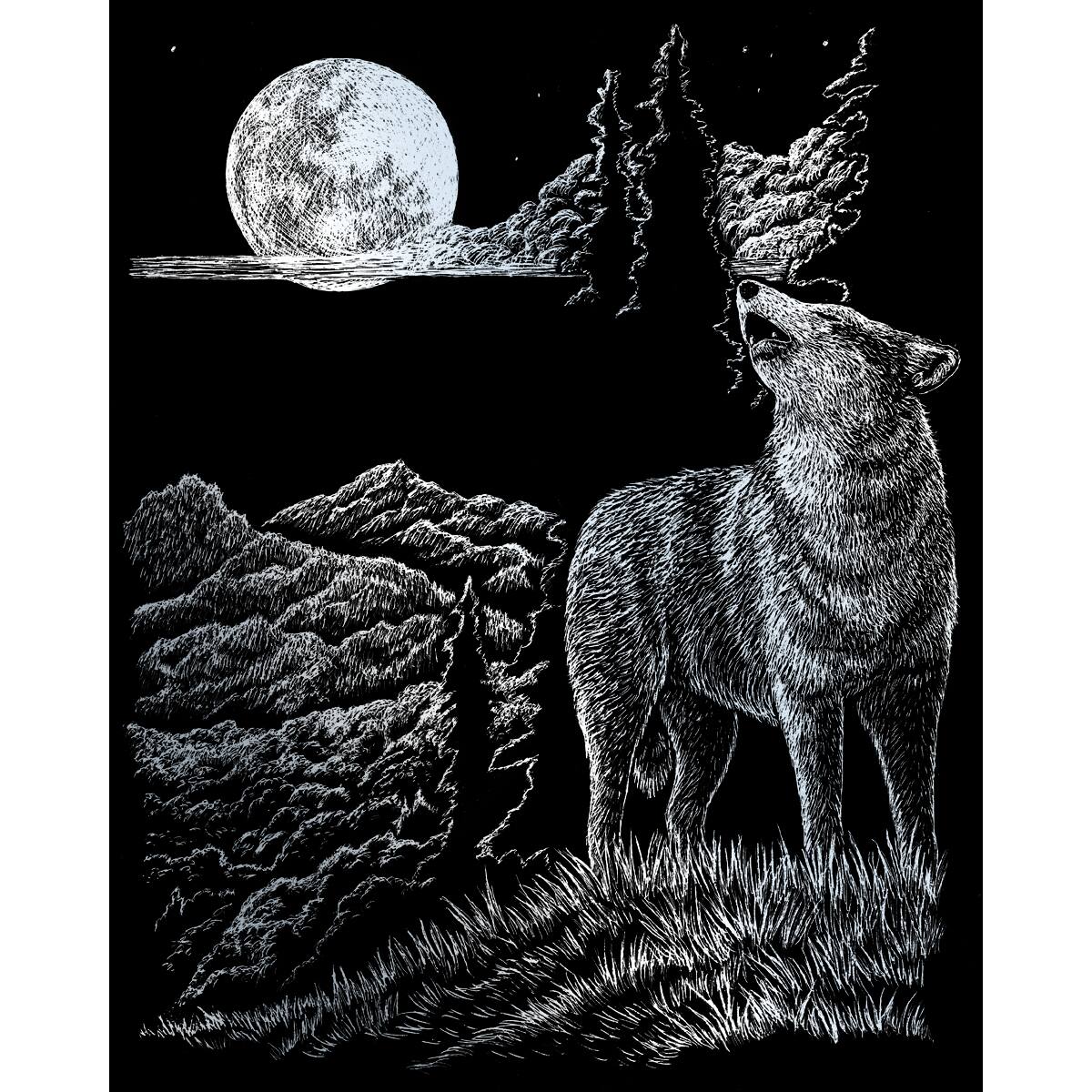 Royal & Langnickel® Engraving Art™ Wolf Moon Silver Foil Kit