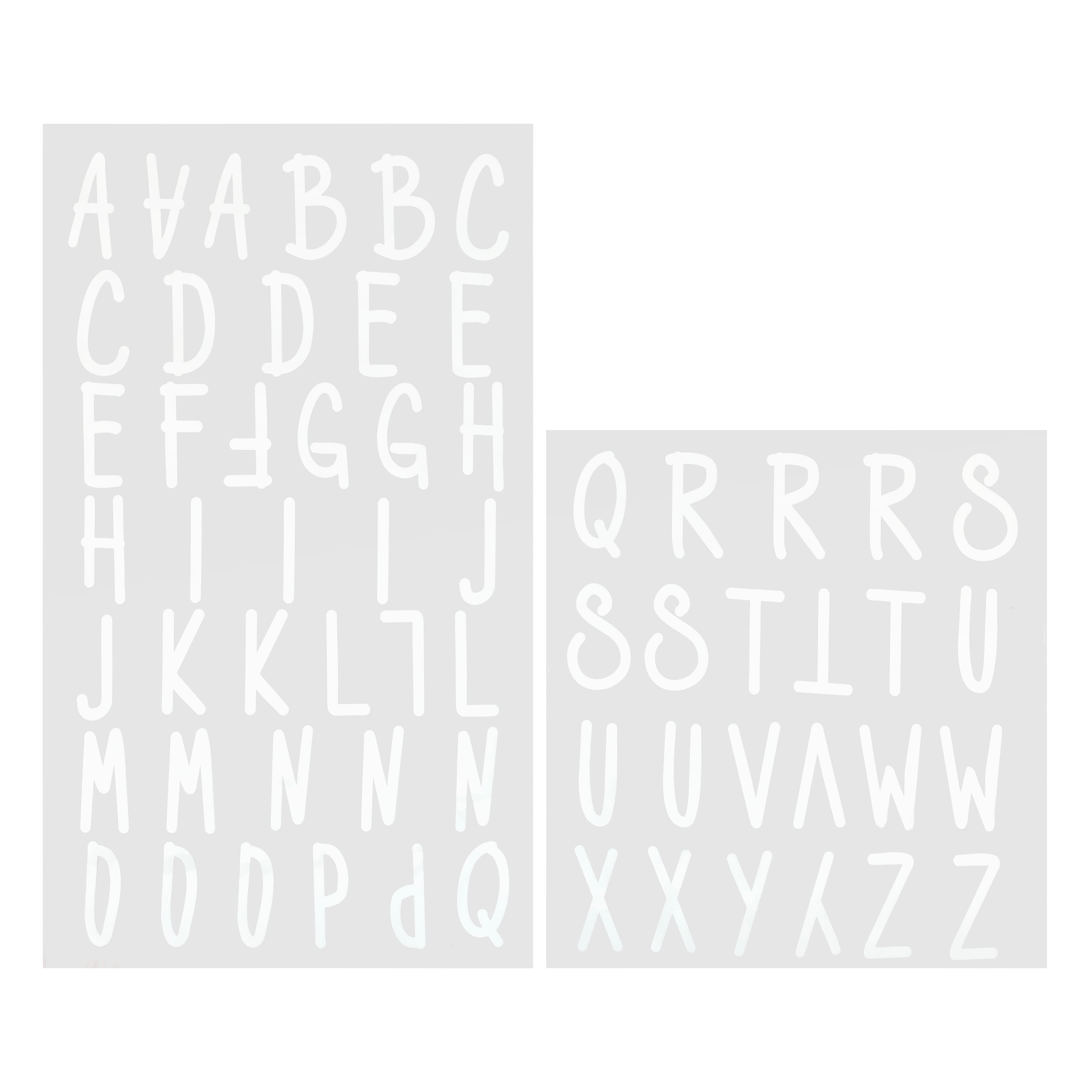12 Packs: 62 ct. (744 total) Iron-On White Fun Font Alphabet by Make Market&#xAE;