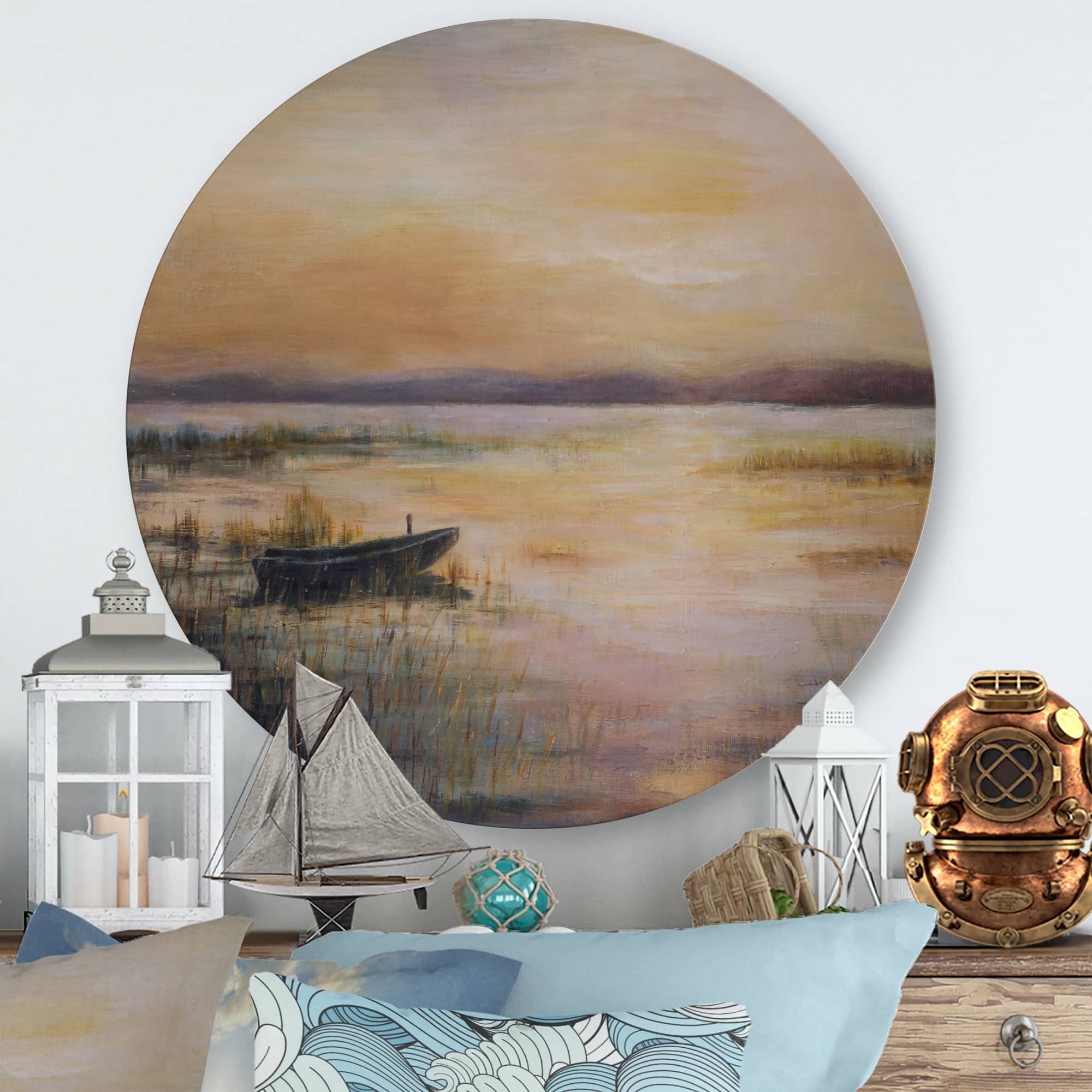 Designart - Pastel Sunset Over The Lake