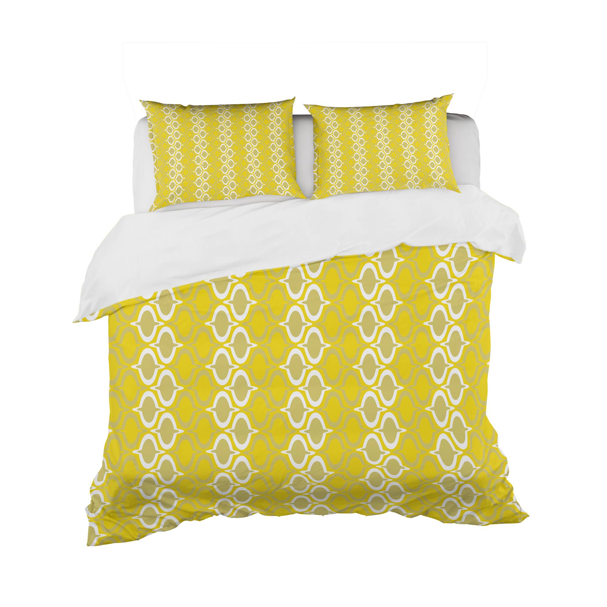 Designart &#x27;Yellow Pattern&#x27; Modern Bedding Set - Duvet Cover &#x26; Shams