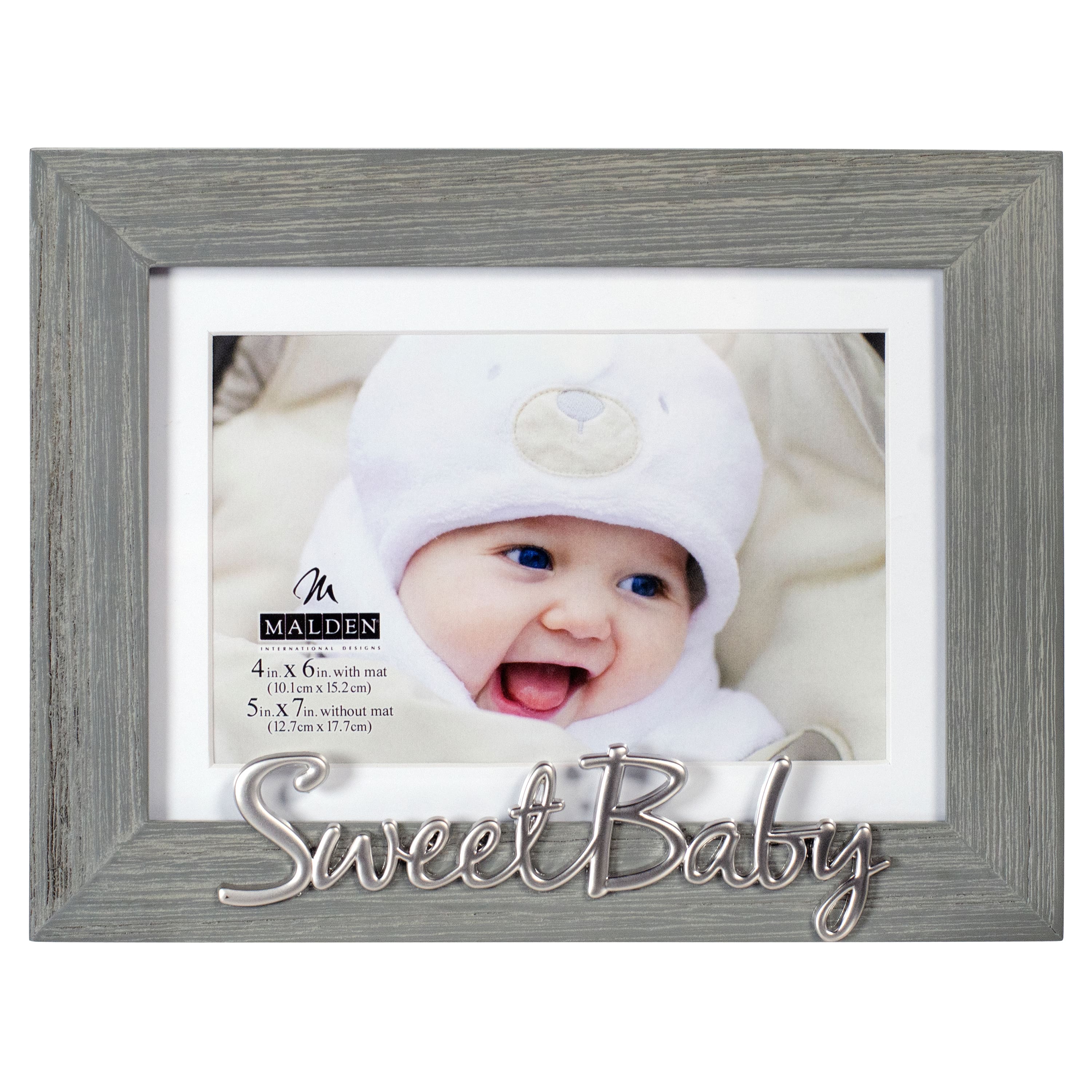 Malden International Designs Sweet Baby 4&#x22; x 6&#x22; Distressed Expression Frame with Mat