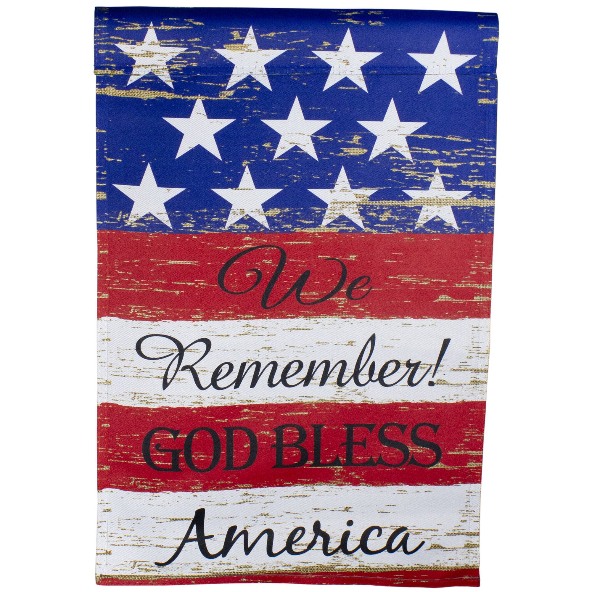 We Remember! Patriotic Americana Outdoor Garden Flag, 12.5" x 18"