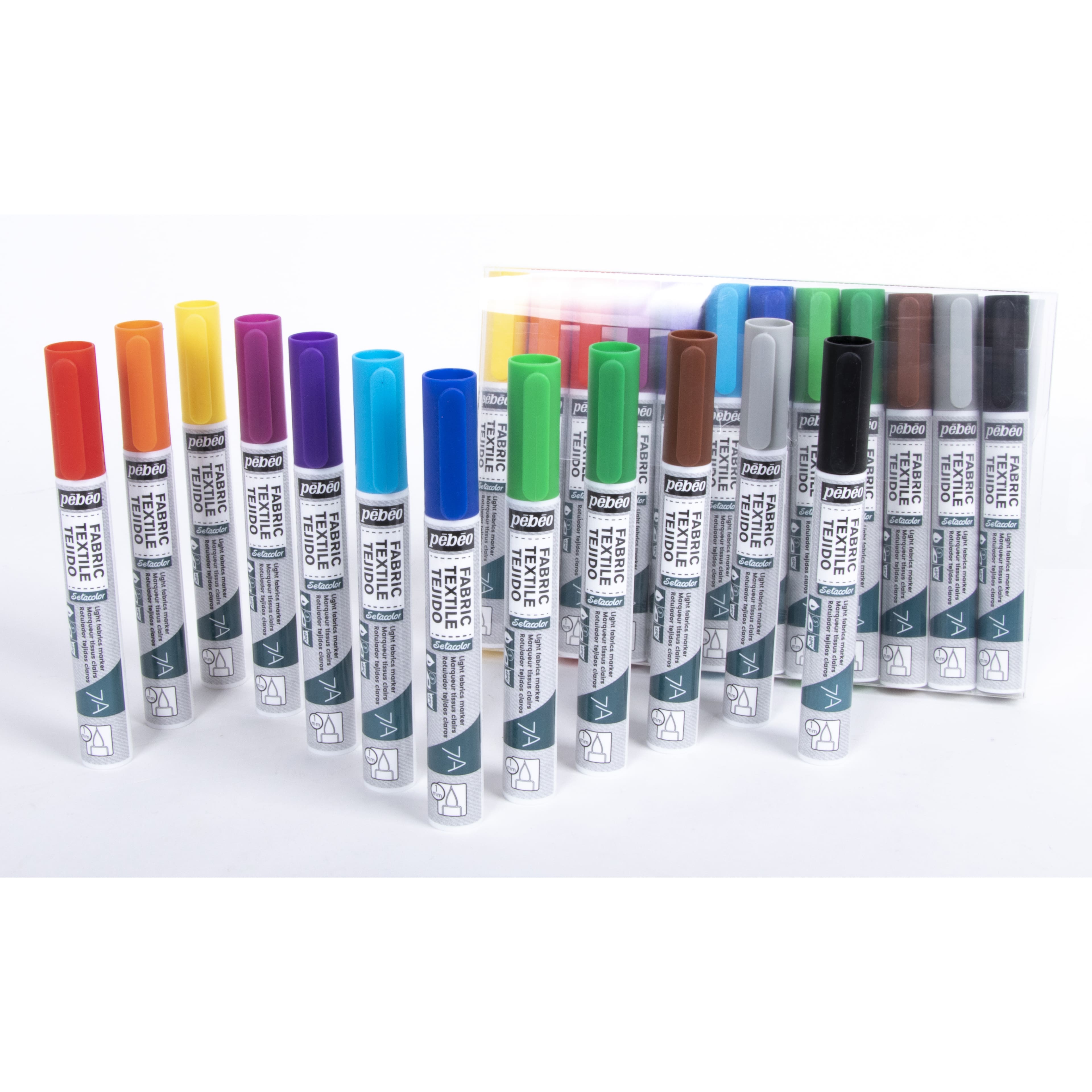 Pebeo 7A Fabric Markers 1 mm Assorted - 20445653