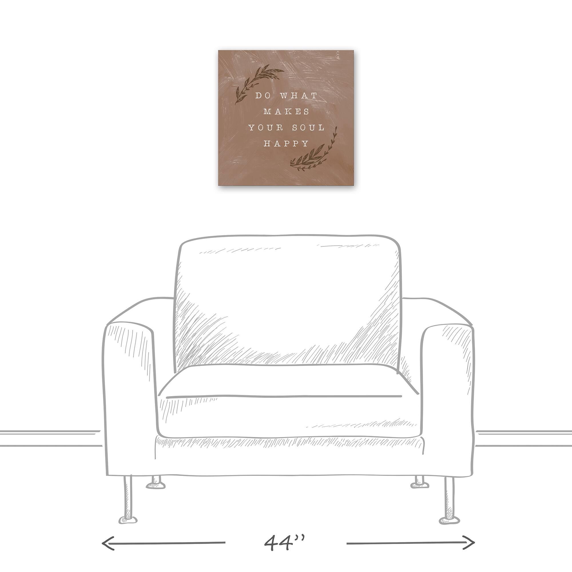 Do What Makes Your Soul Happy Terracotta 16" x 16" Canvas Wall Art