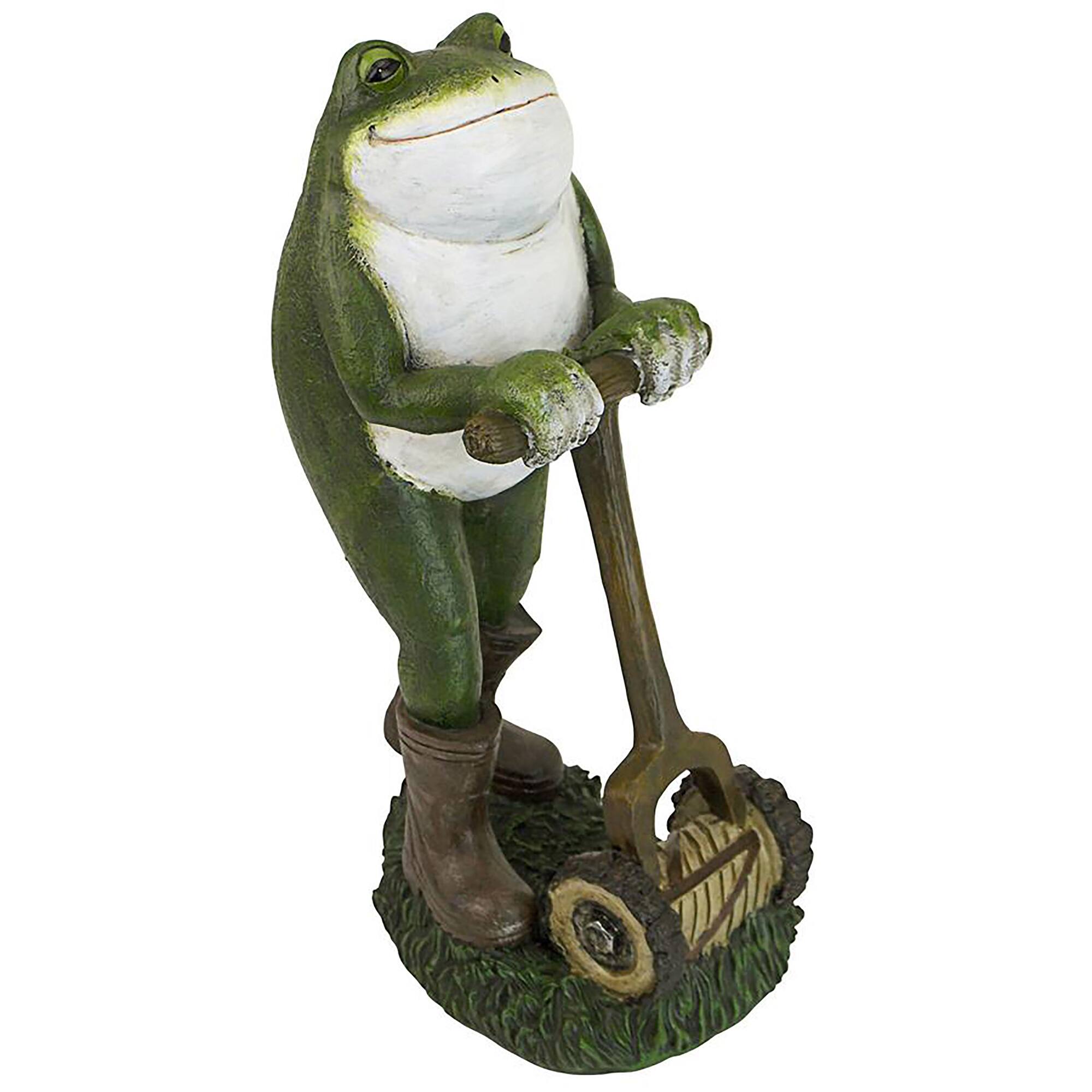 Design Toscano 13" Garden Toad Lawn Mower Frog Statue