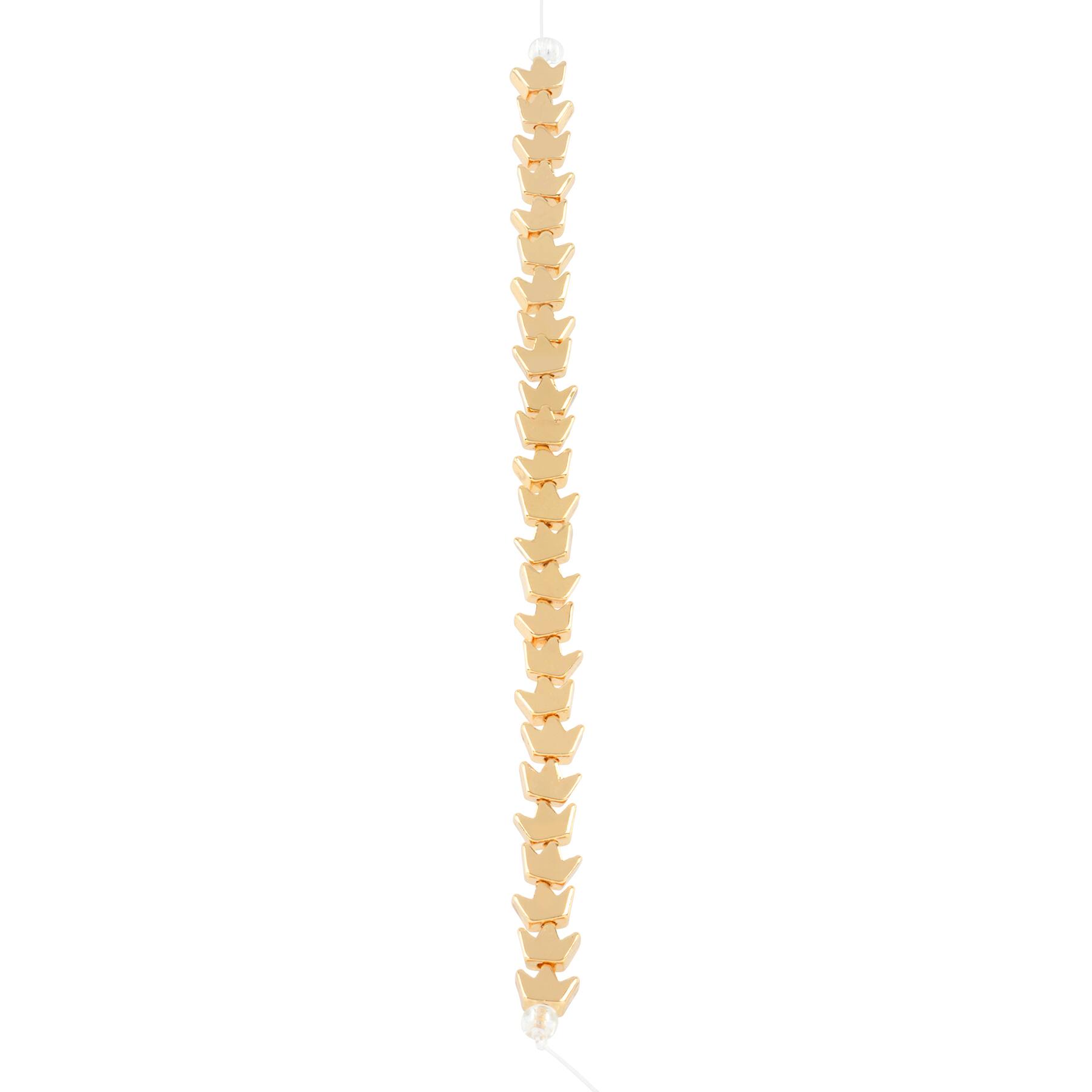 12 Packs: 25 ct. (300 total) Gold Crown Beads, 7mm by Bead Landing™