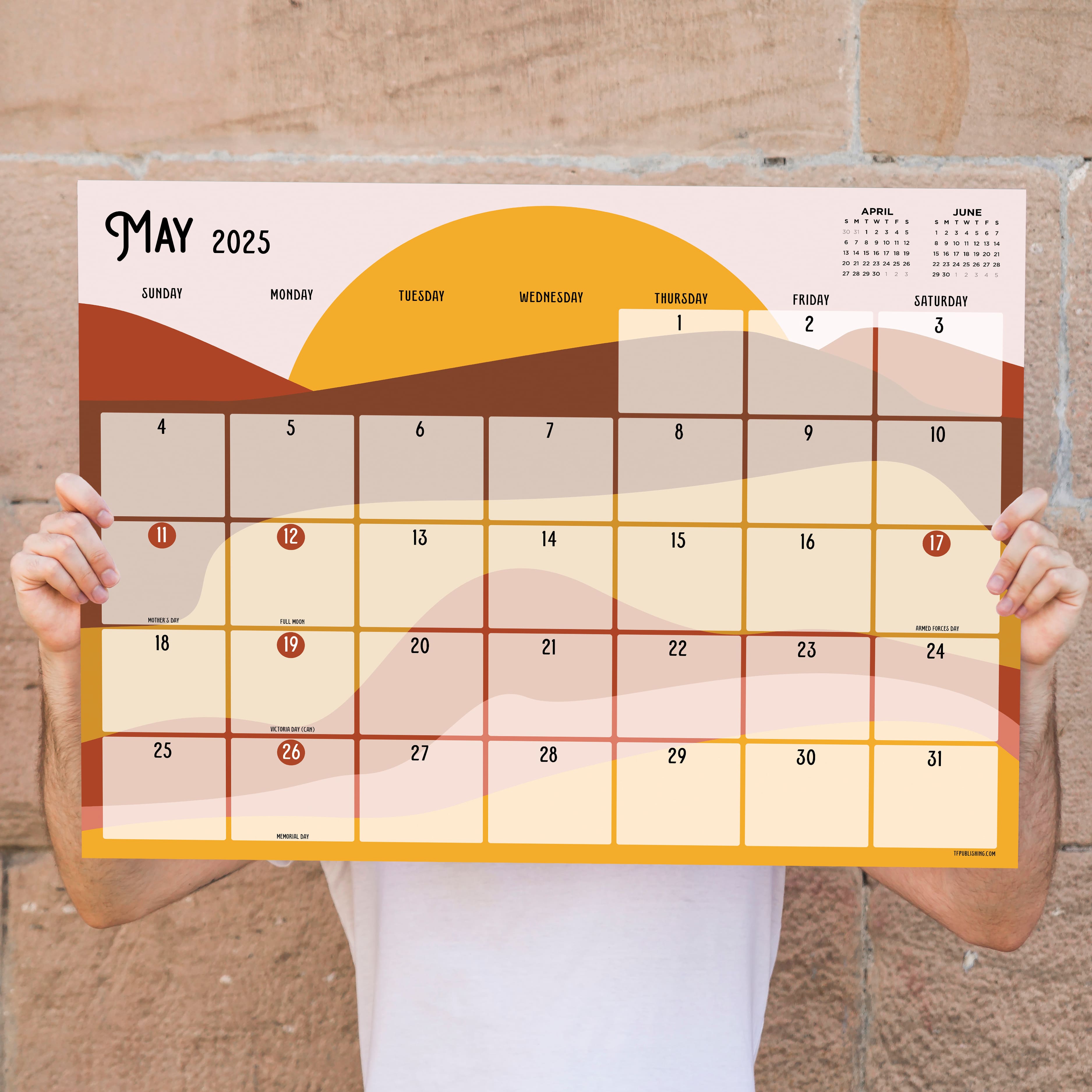 TF Publishing Large 2025 Landscapes Monthly Blotter Desk Pad Calendar