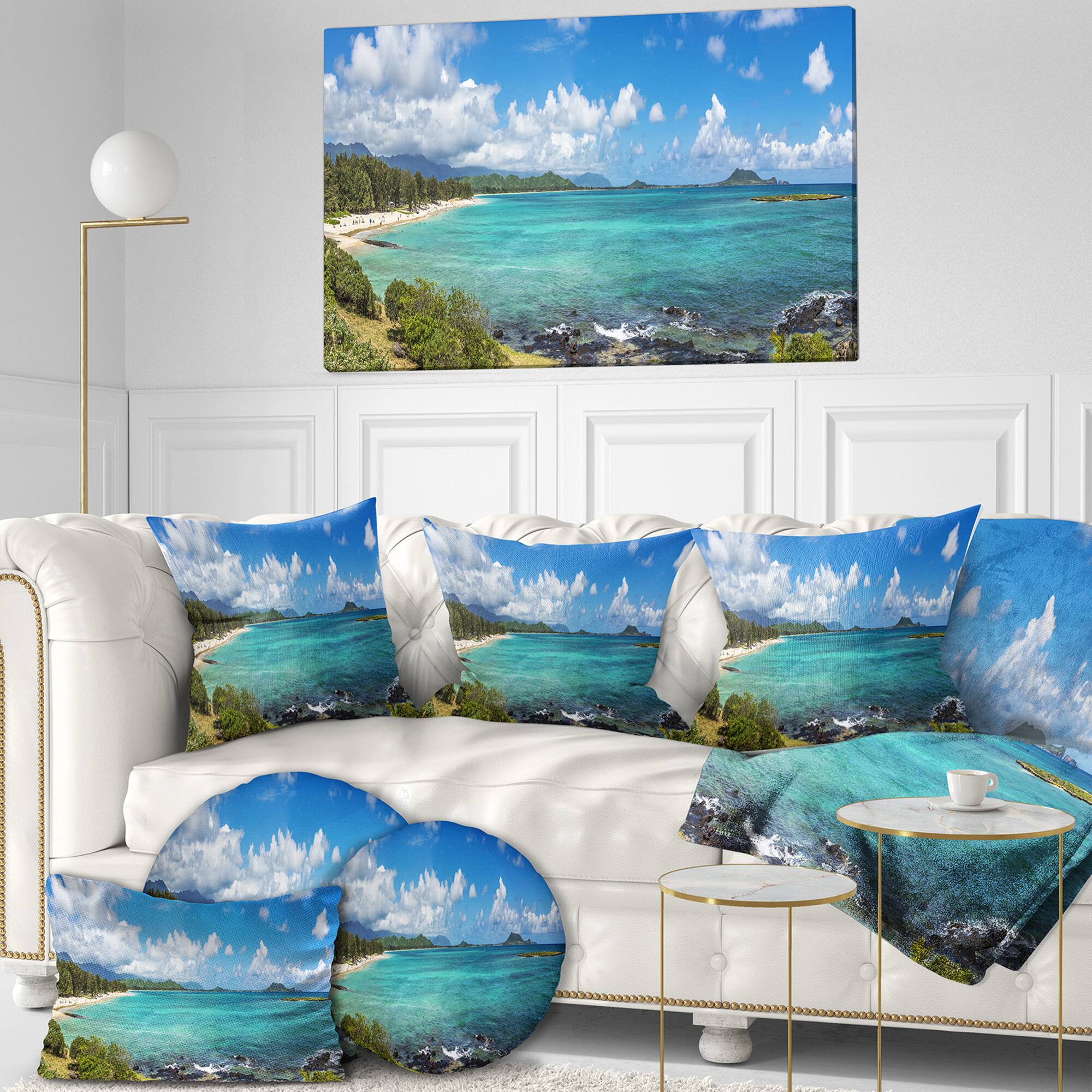 Designart - Kailua Beach in Oahu - Landscapes Sea & Shore Photographic on wrapped Canvas