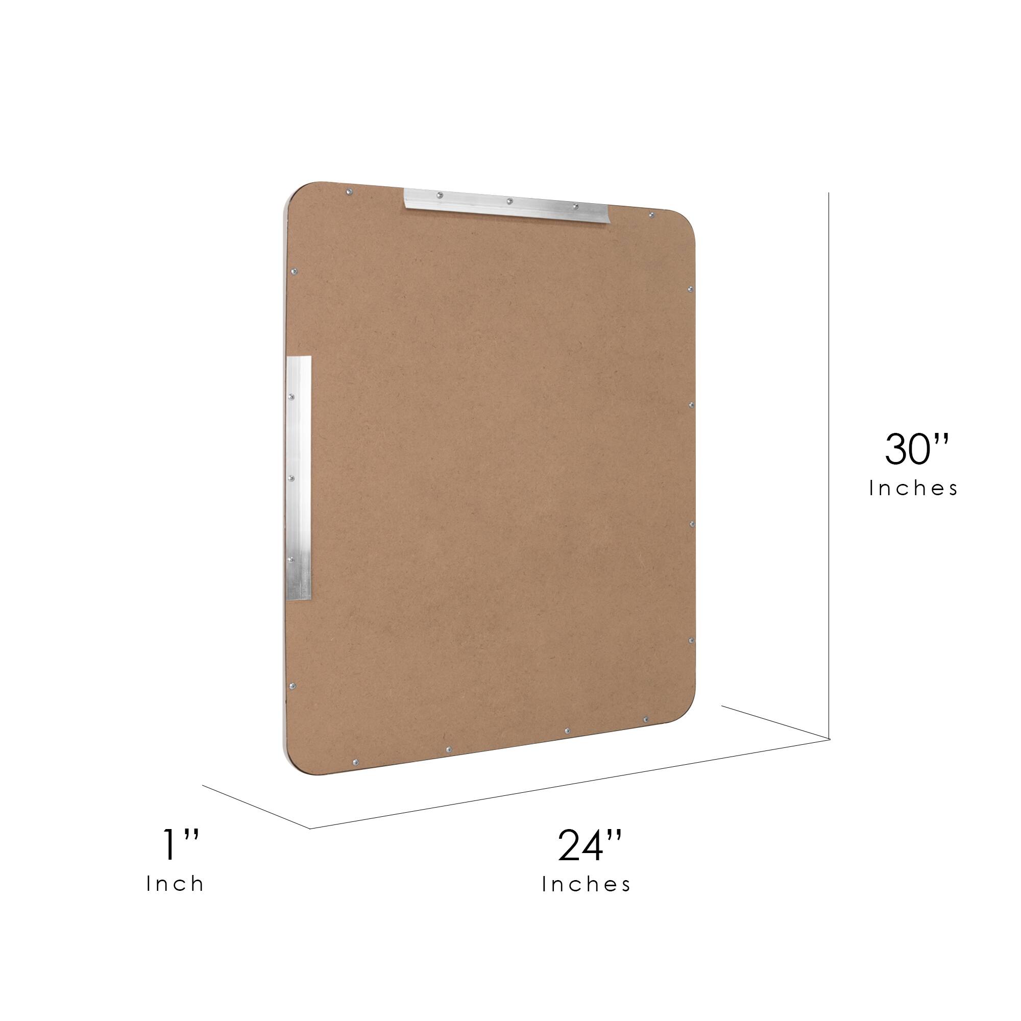 Head West Brushed Nickel 24" x 30" Rounded Edge Framed Accent Vanity Mirror