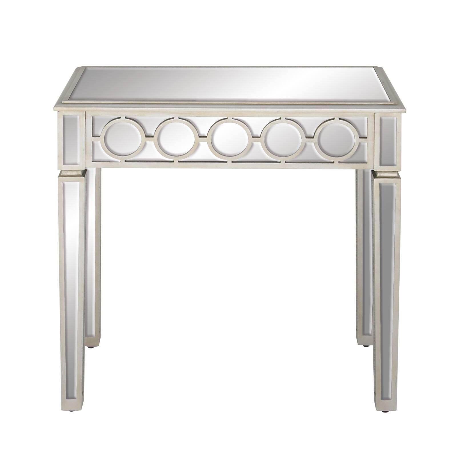 Set of 2 Grey Wood Glam Console Table, 31&#x22; x 31&#x22;