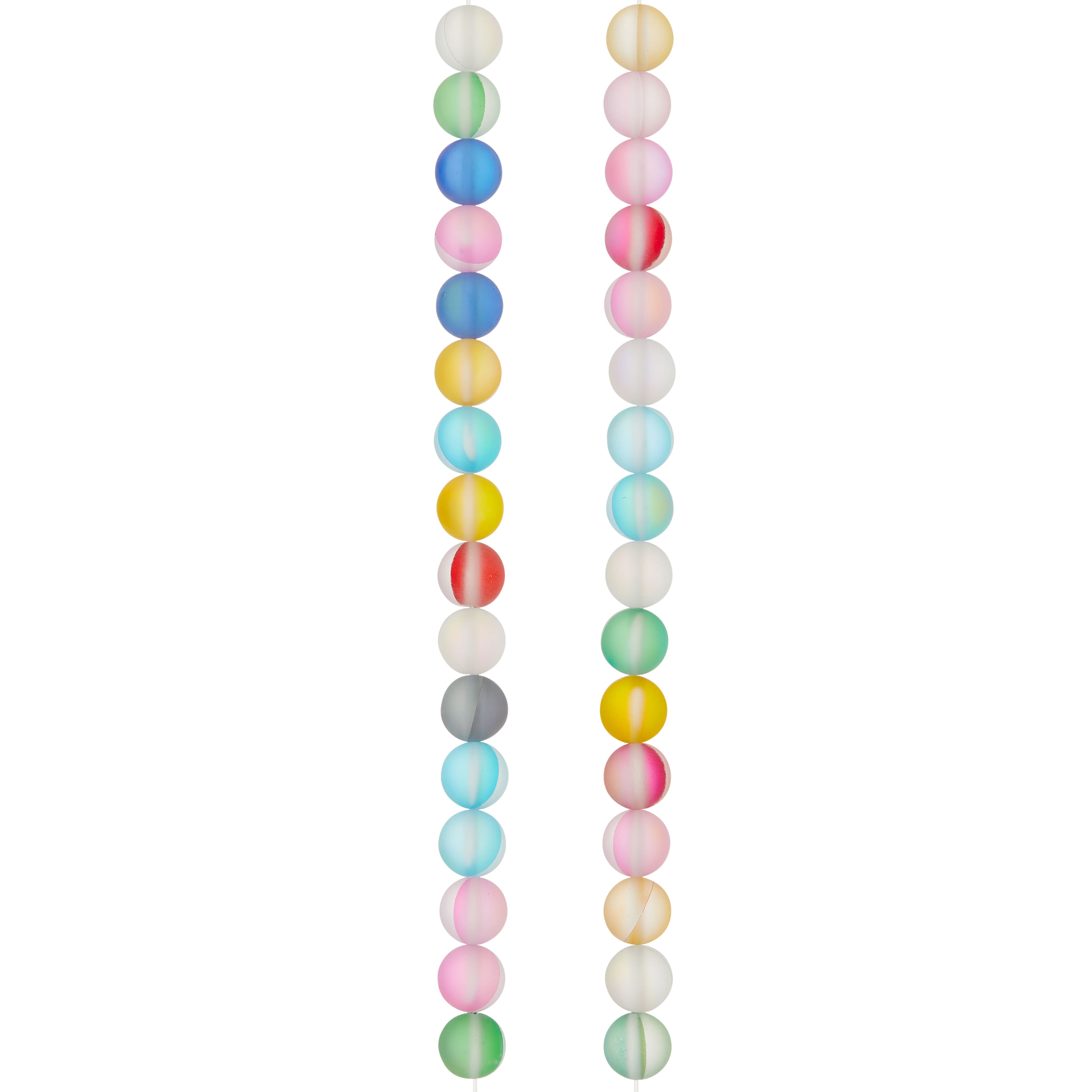 12 Pack: Multicolor Matte Glass Round Beads by Bead Landing™