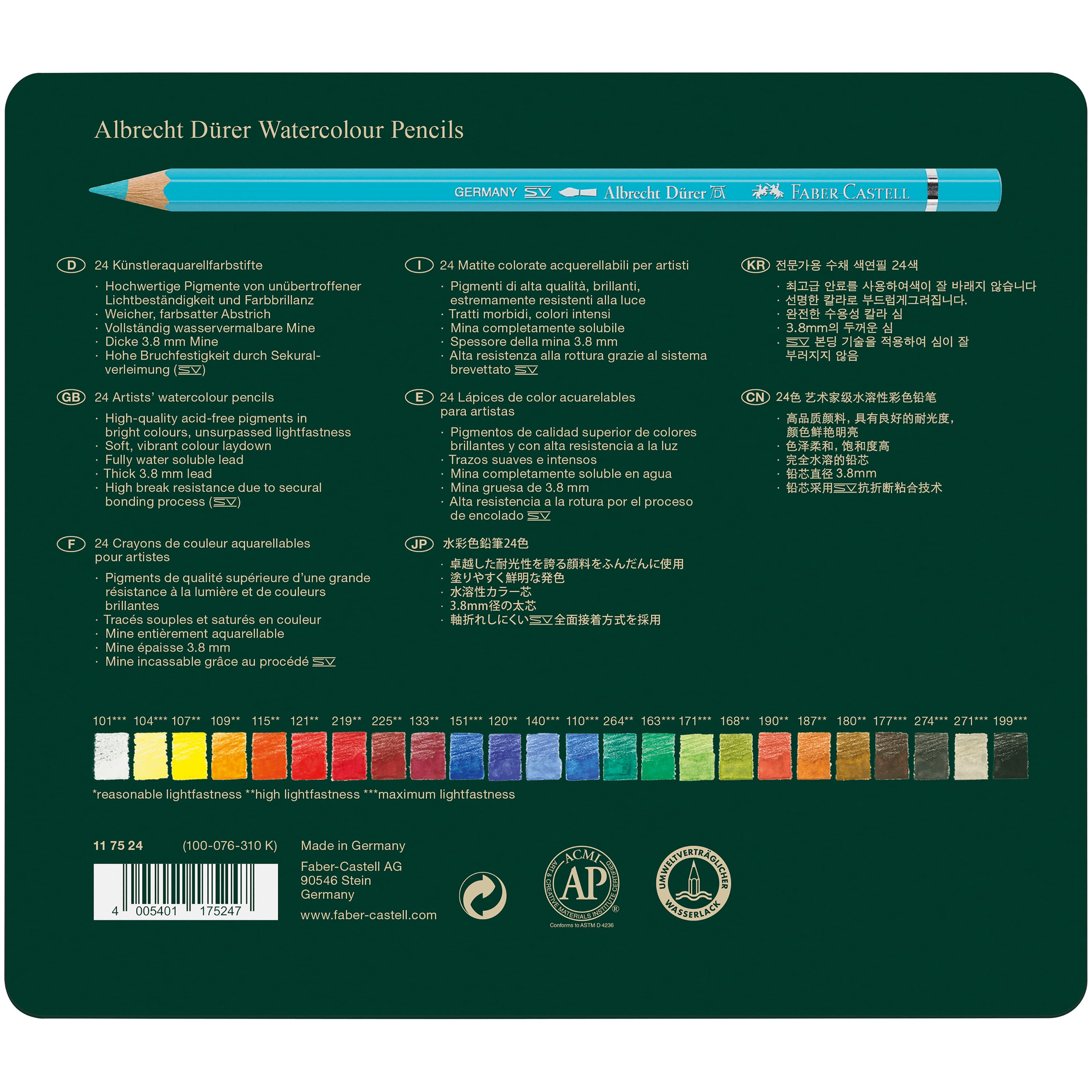 Faber-Castell Albrecht Durer 24 Color Watercolor Pencil Set