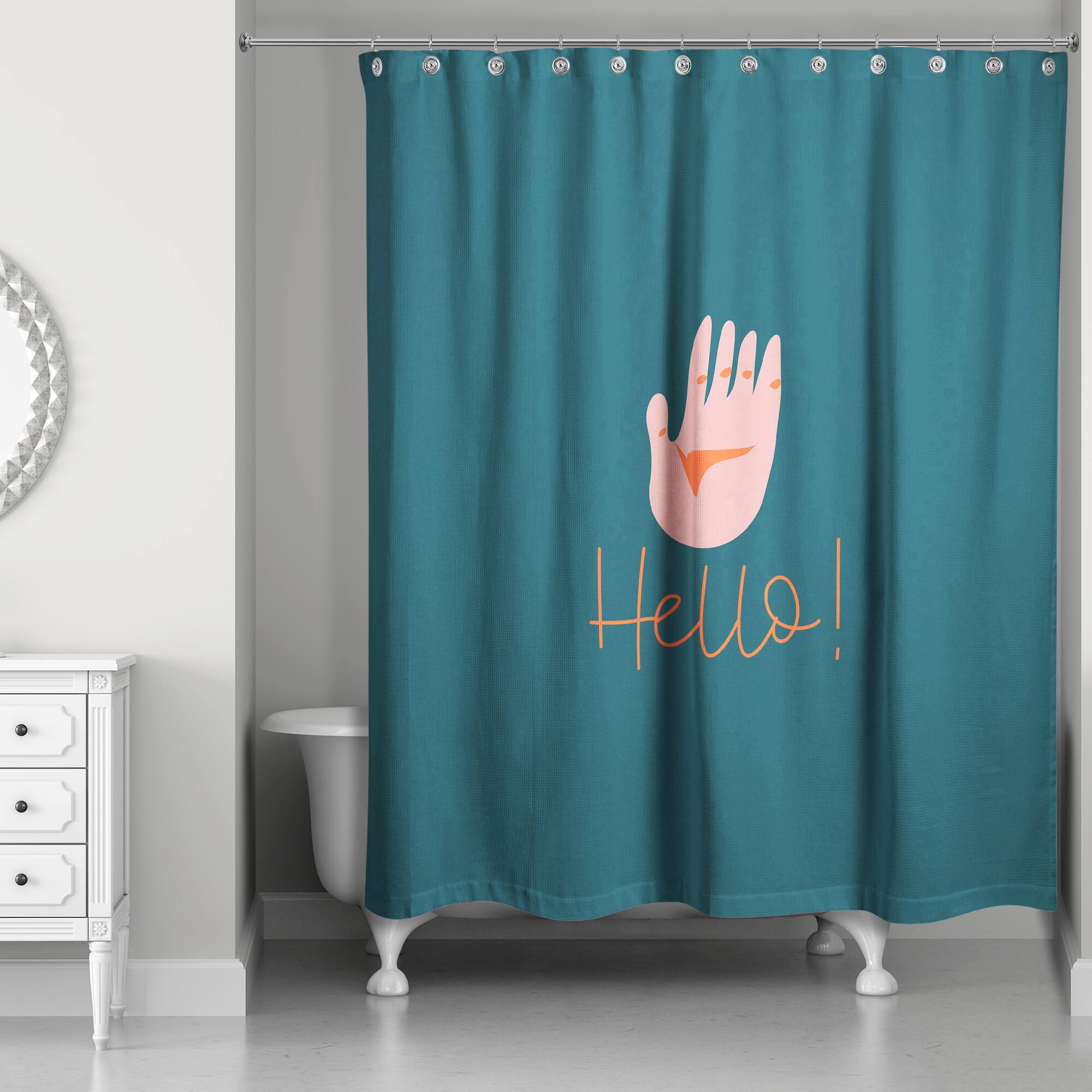 Hello Wave Shower Curtain