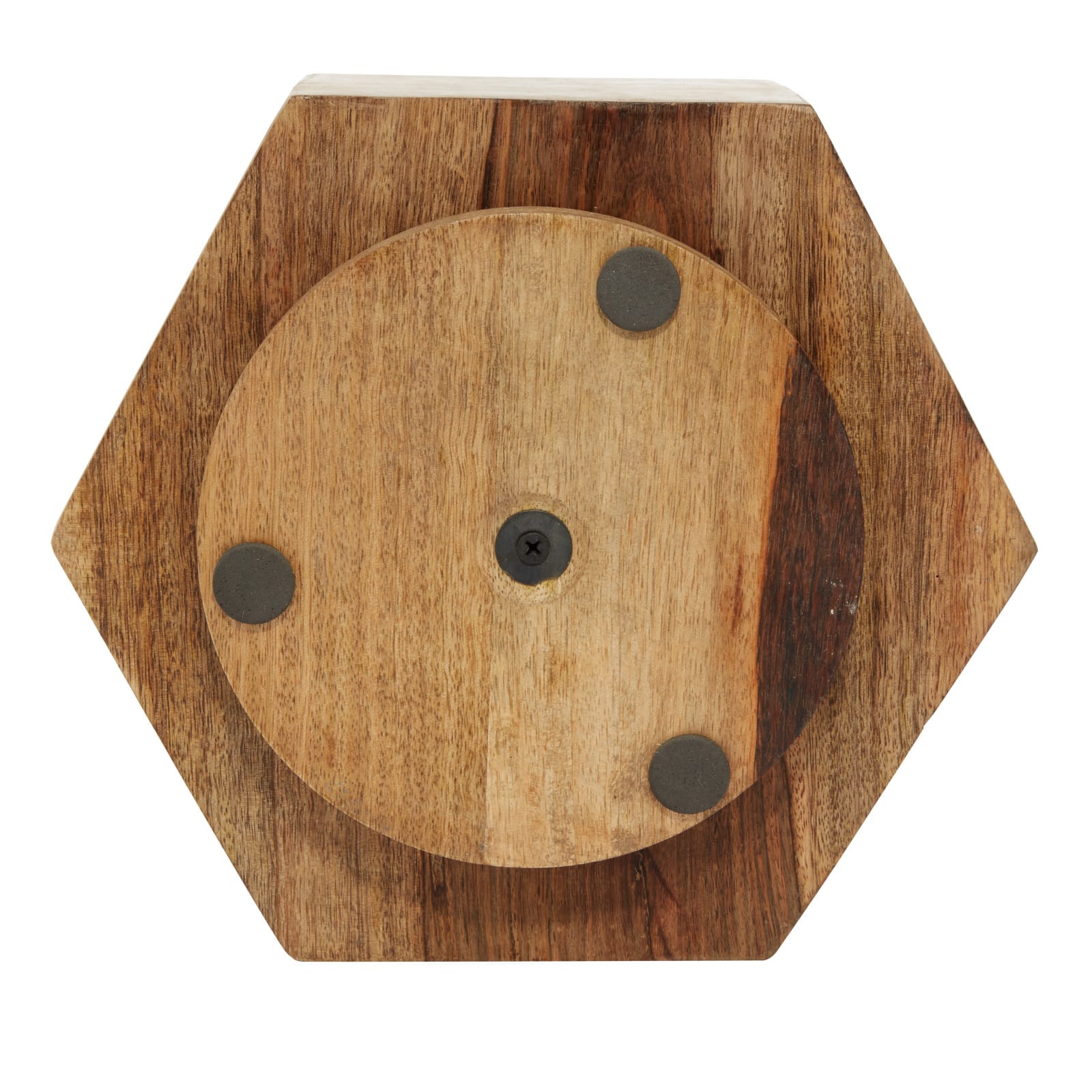 10&#x22; Natural Brown Wood Rustic Lazy Susan Caddy