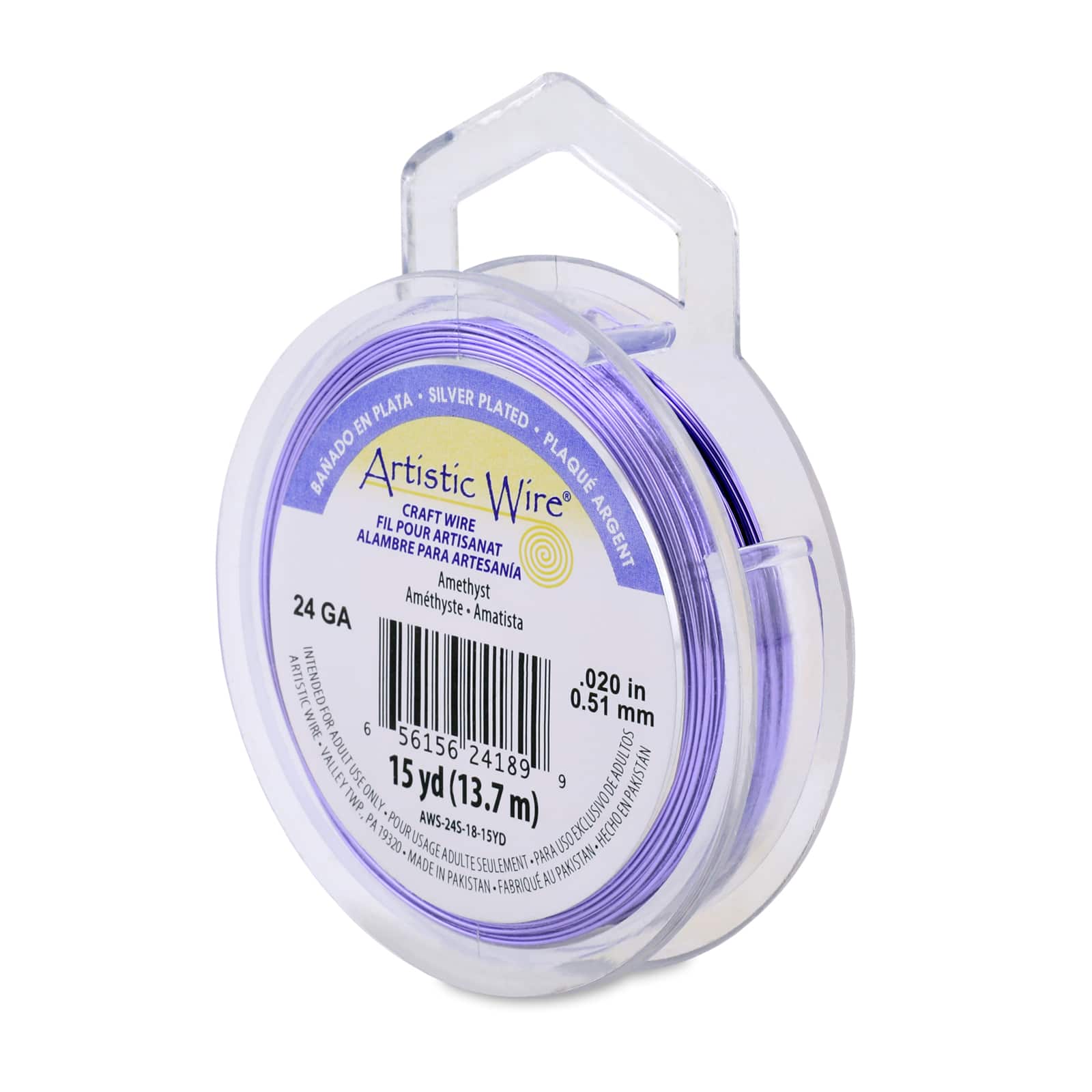 Artistic Wire&#xAE; 24 Gauge Silver Plated Tarnish Resistant Colored Copper Craft Wire, 15yd.
