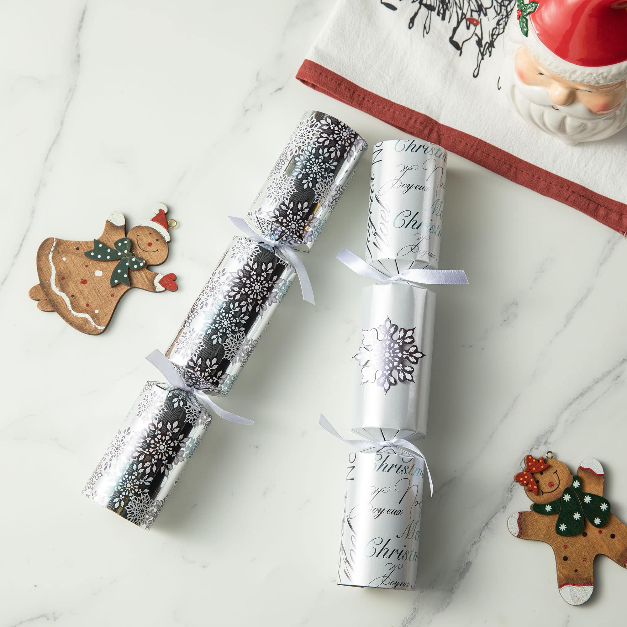 Glitzhome&#xAE; 12&#x22; Christmas Snowflake Party Cracker with Gift Contents, 6ct.