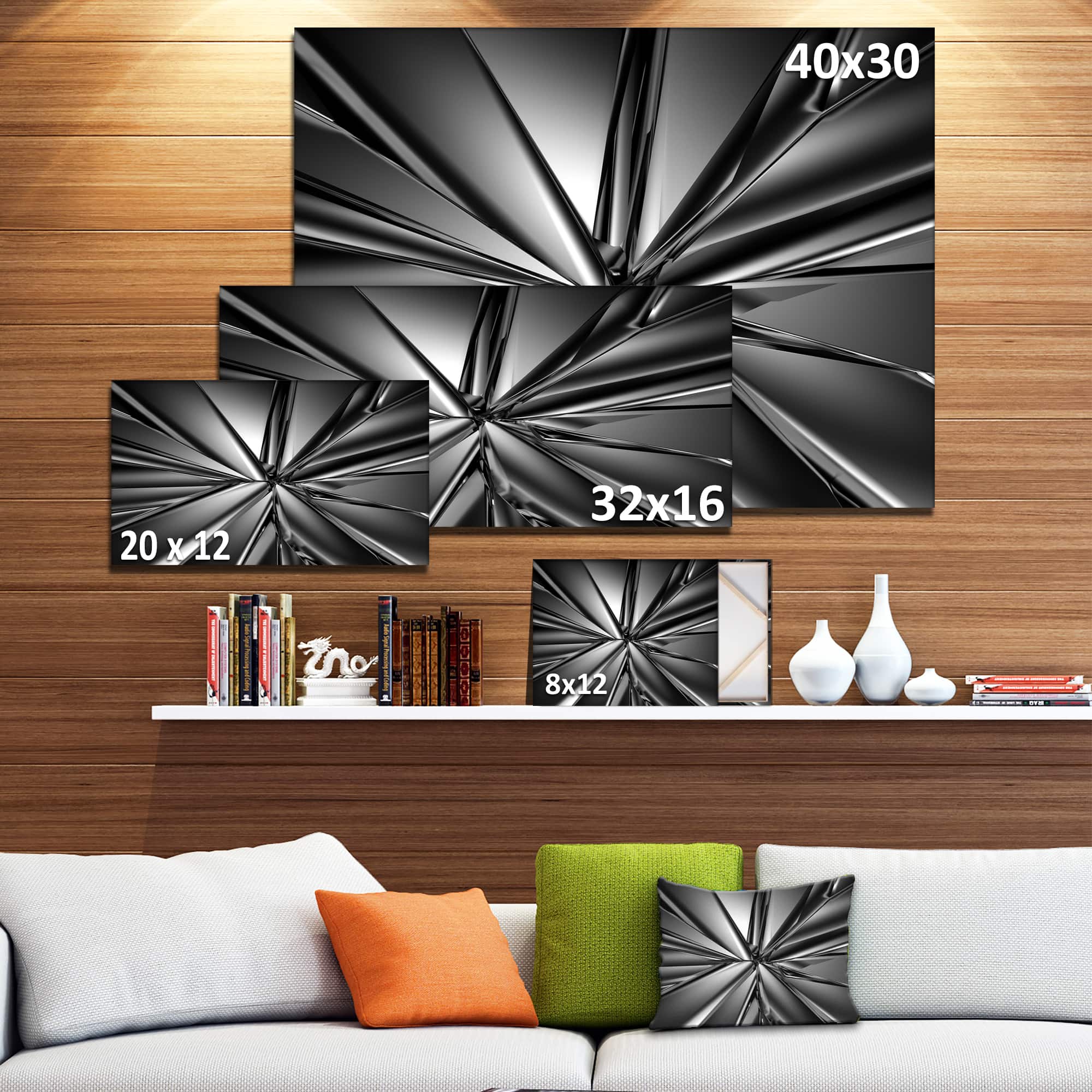 Designart - Futuristic Crystal Background - Abstract Canvas Art Print