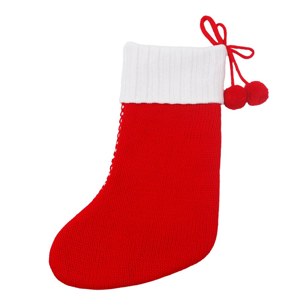 18&#x22; Red &#x26; White Stocking with Pom Poms by Ashland&#xAE;
