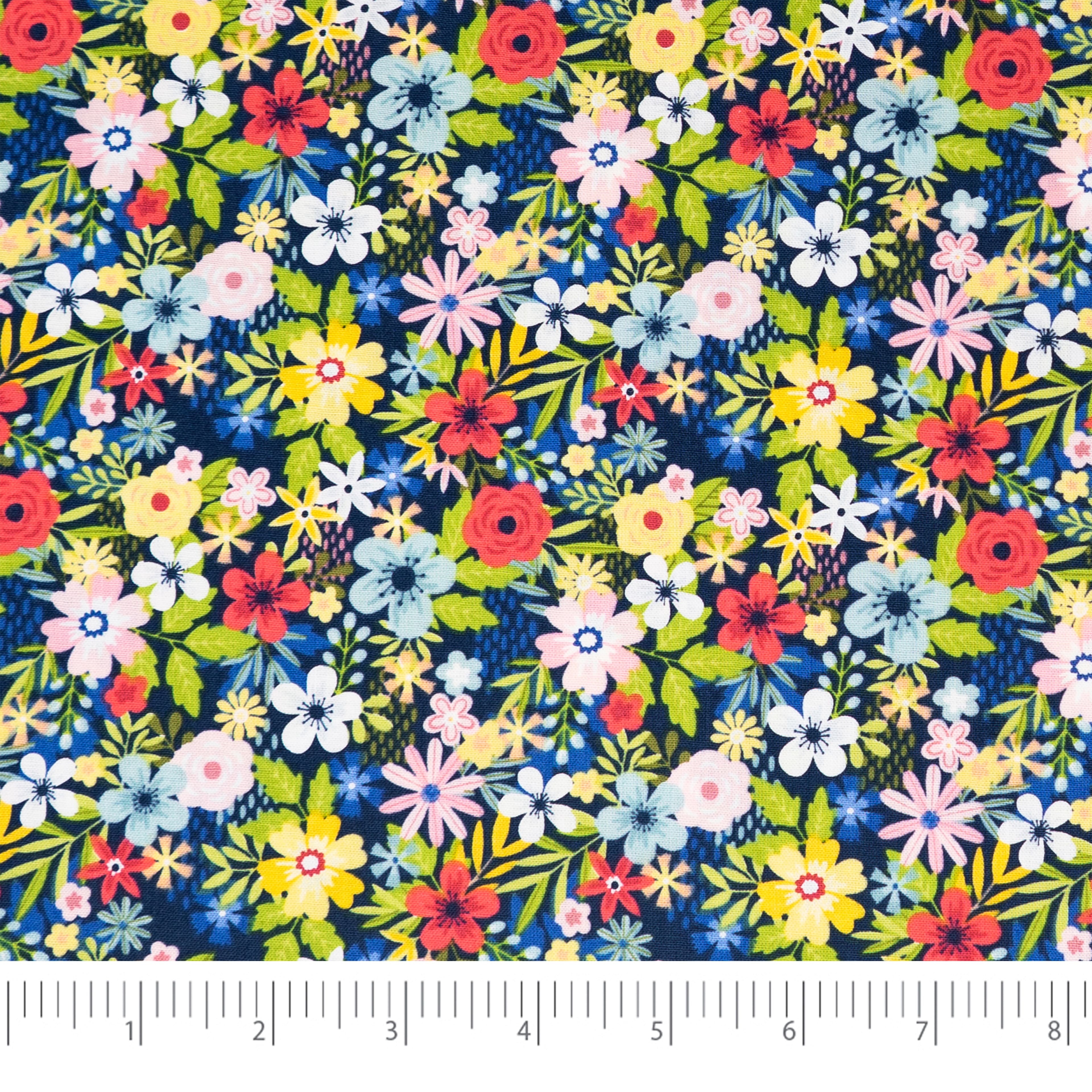 SINGER® Navy Floral Cotton Fabric