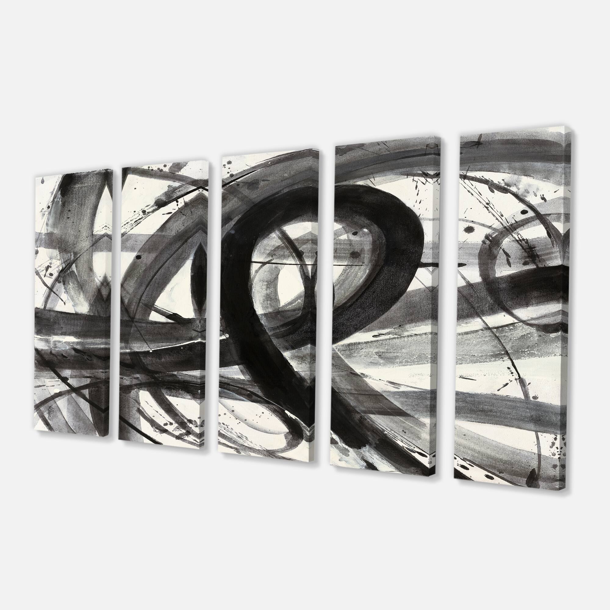 Designart - Black and White Minimalistic Painting - Modern & Transitional Premium Canvas Wall Art