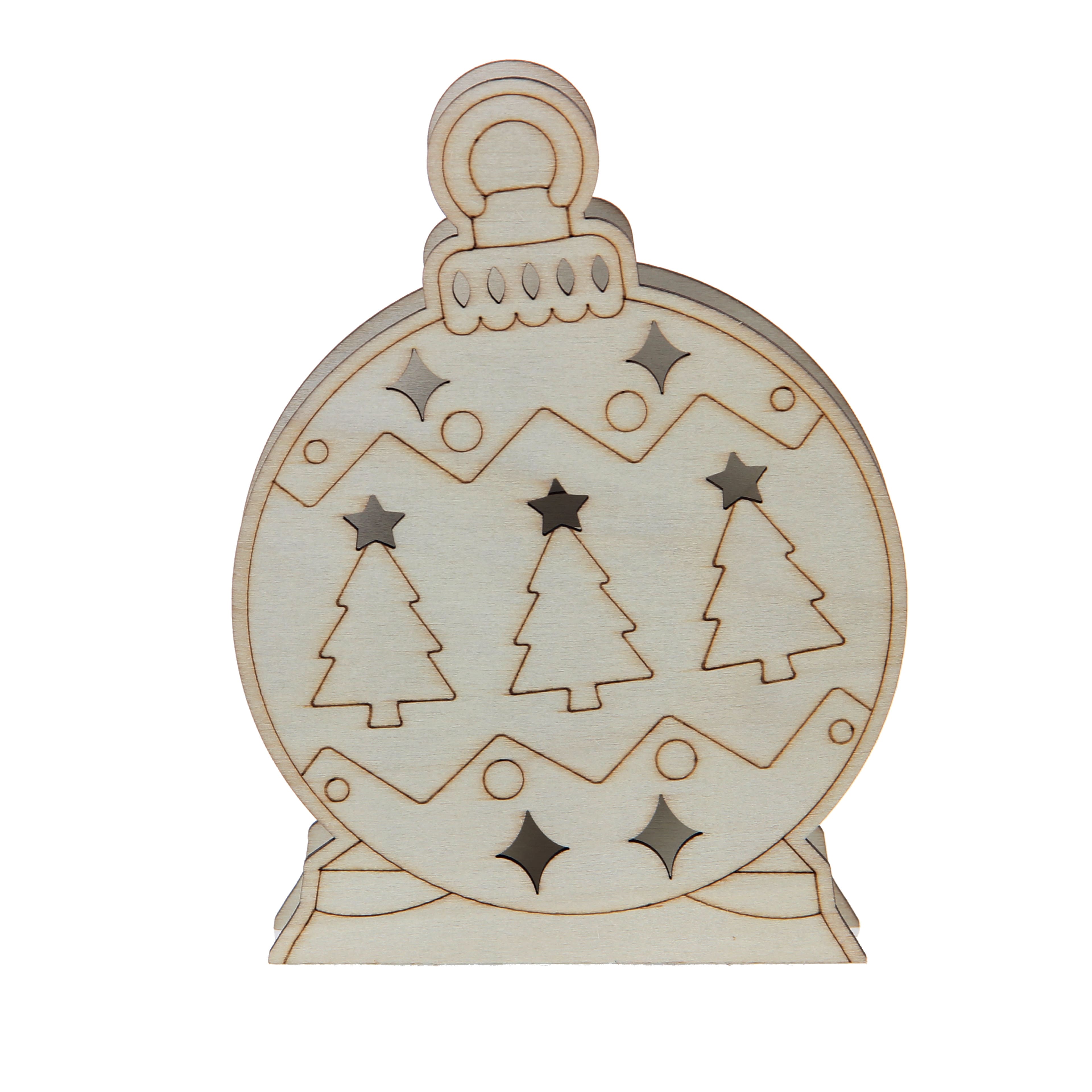 6.5&#x22; Ornament DIY LED Wood D&#xE9;cor by Make Market&#xAE;