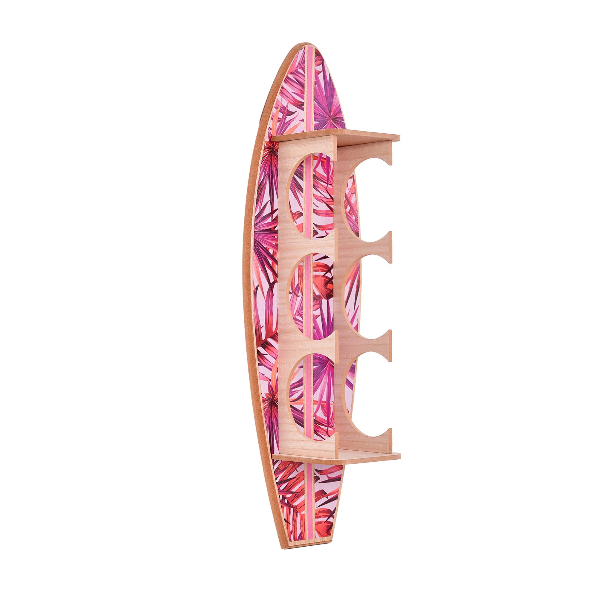 American Art Decor Tipsy Tropical Surfboard Wine Rack - 8&#x22; x 25.5&#x22; x 7.5&#x22; 