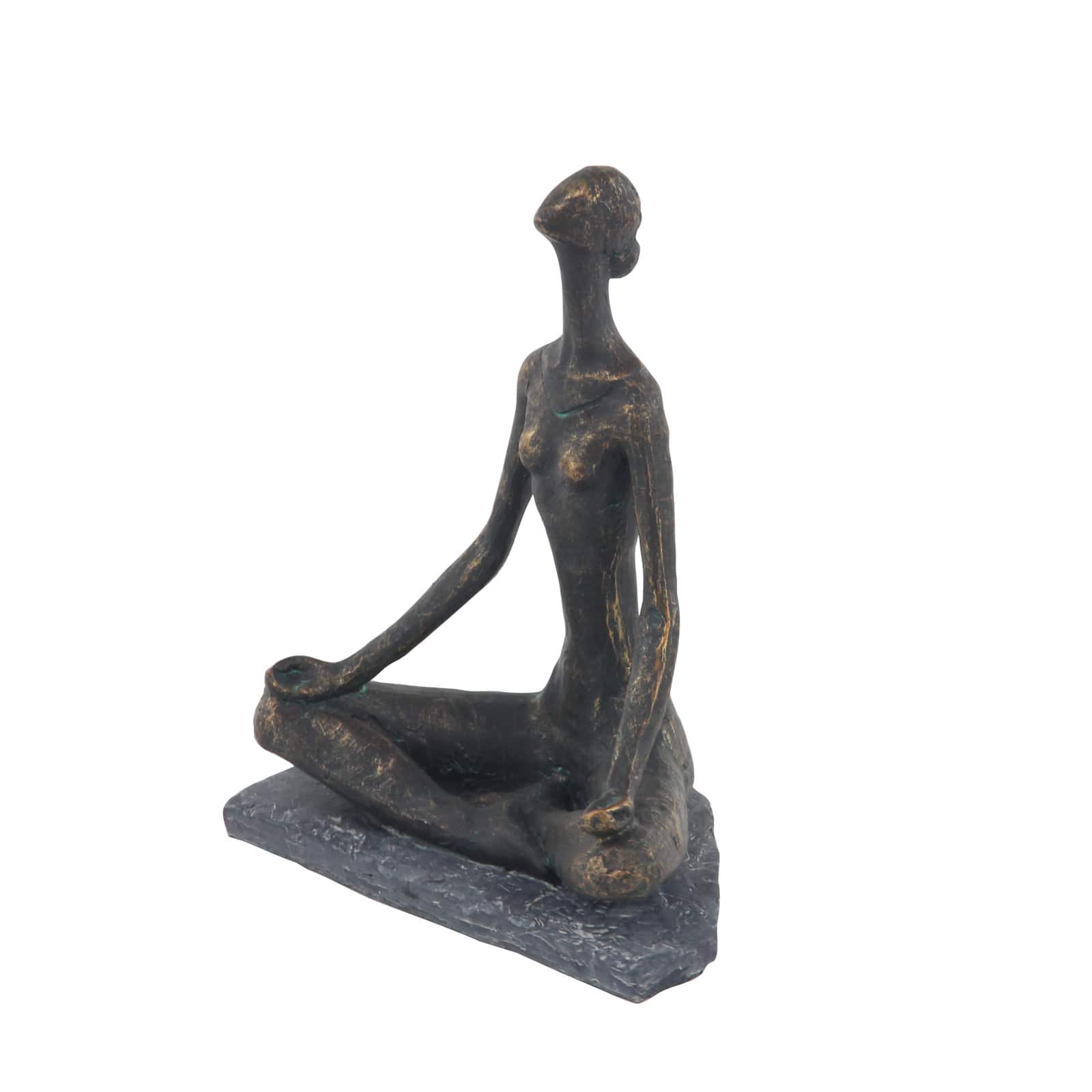 11" Black Polystone Modern Meditation Sculpture