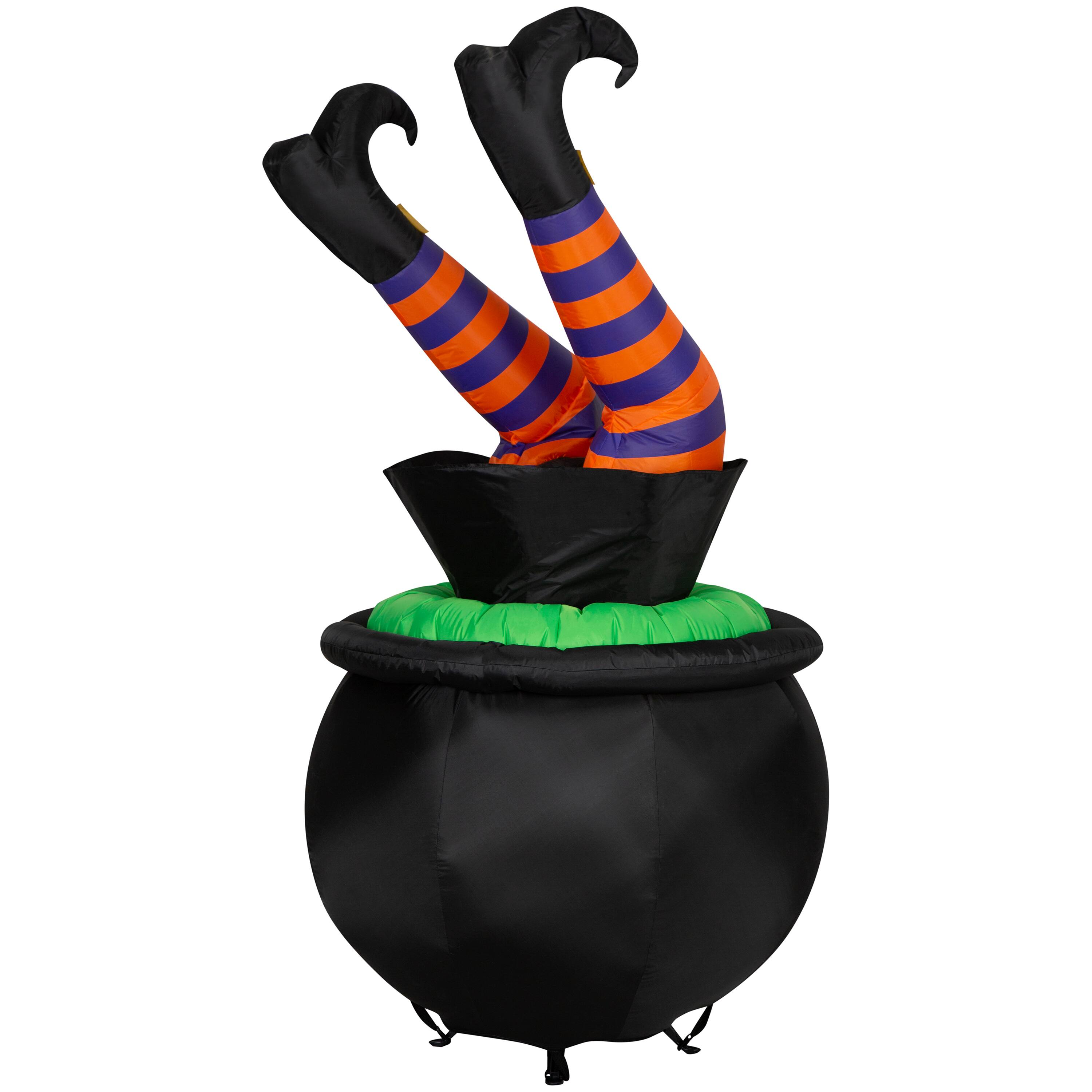 6ft. Airblown® Inflatable Animated Halloween Inflatable Kicking Witch Legs in Cauldron