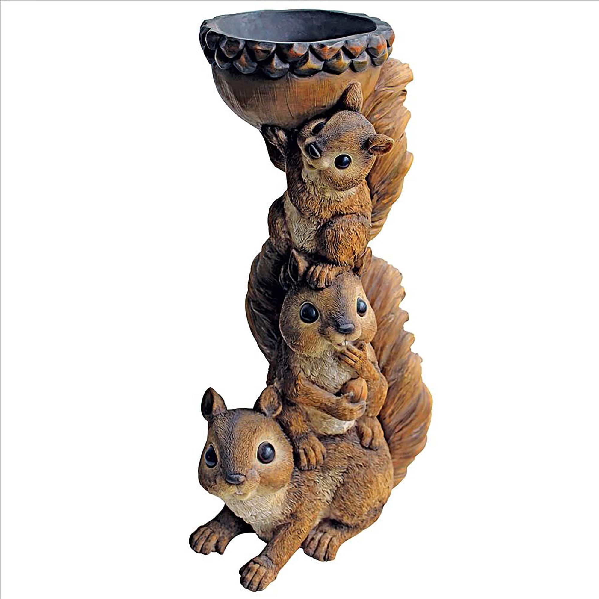 Design Toscano 15&#x22; Three&#x27;s a Crowd Stacked Squirrel Statue