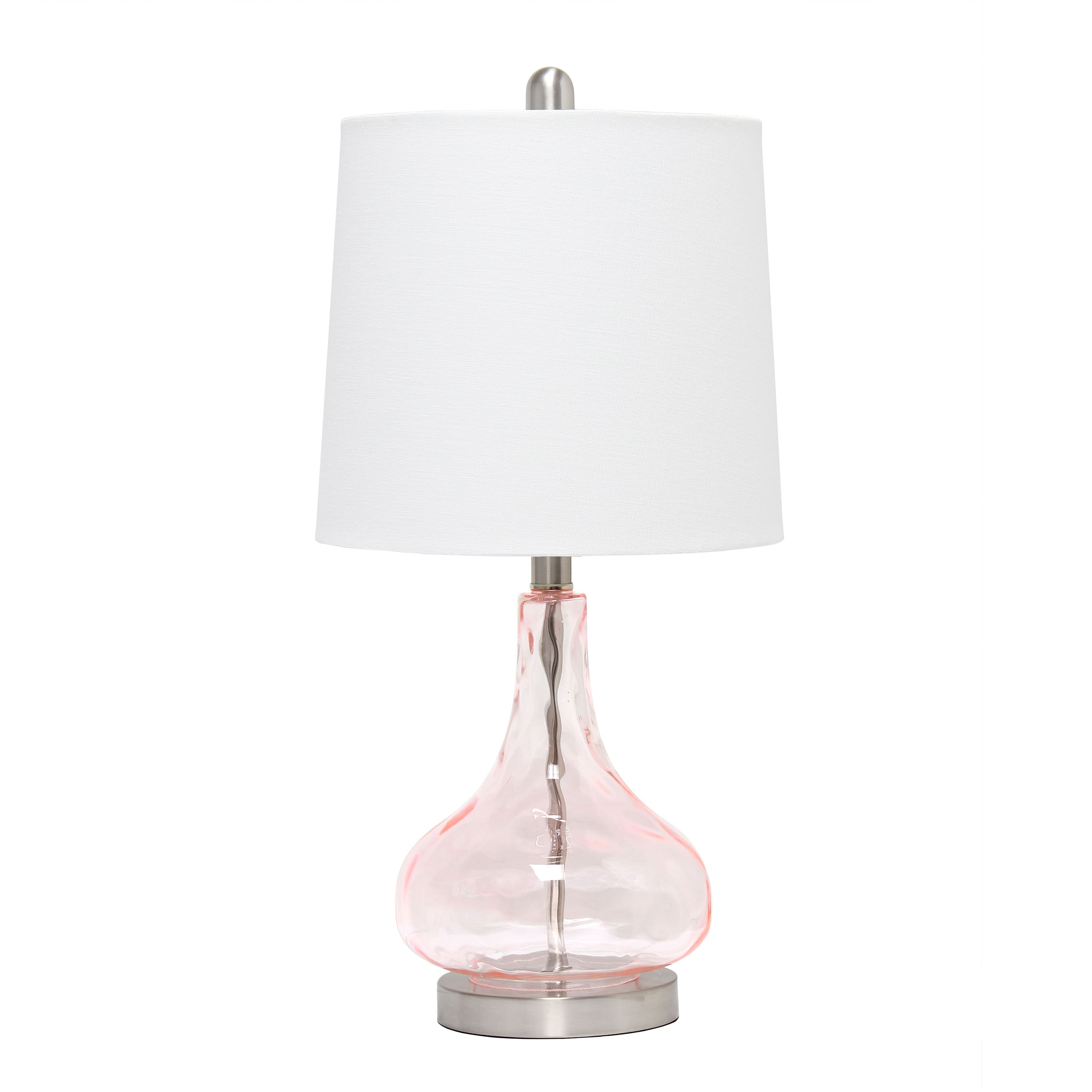 Lalia Home 23" Glass Table Lamp with White Fabric Shade
