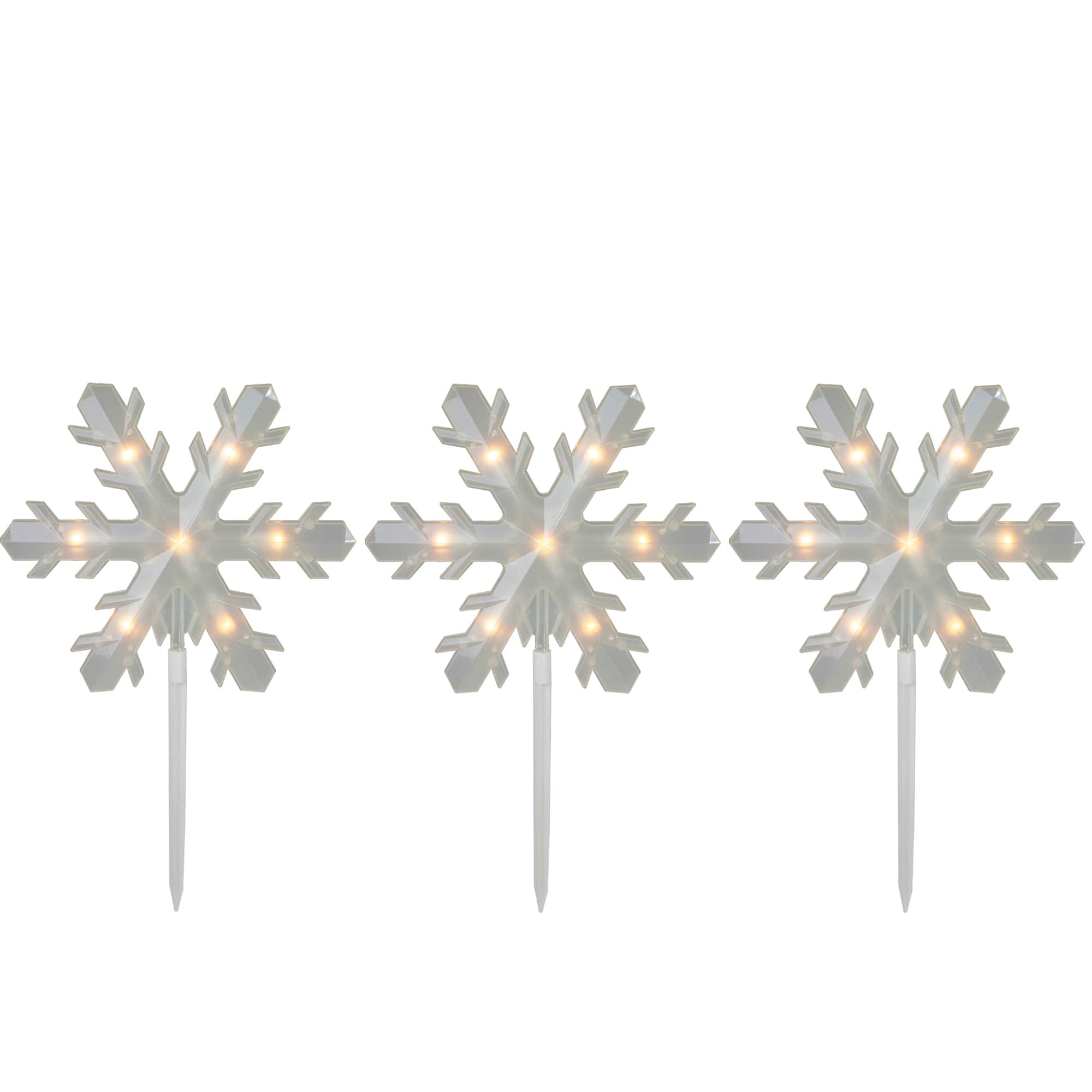 5ct. Snowflake Christmas Pathway Marker Lawn Stakes