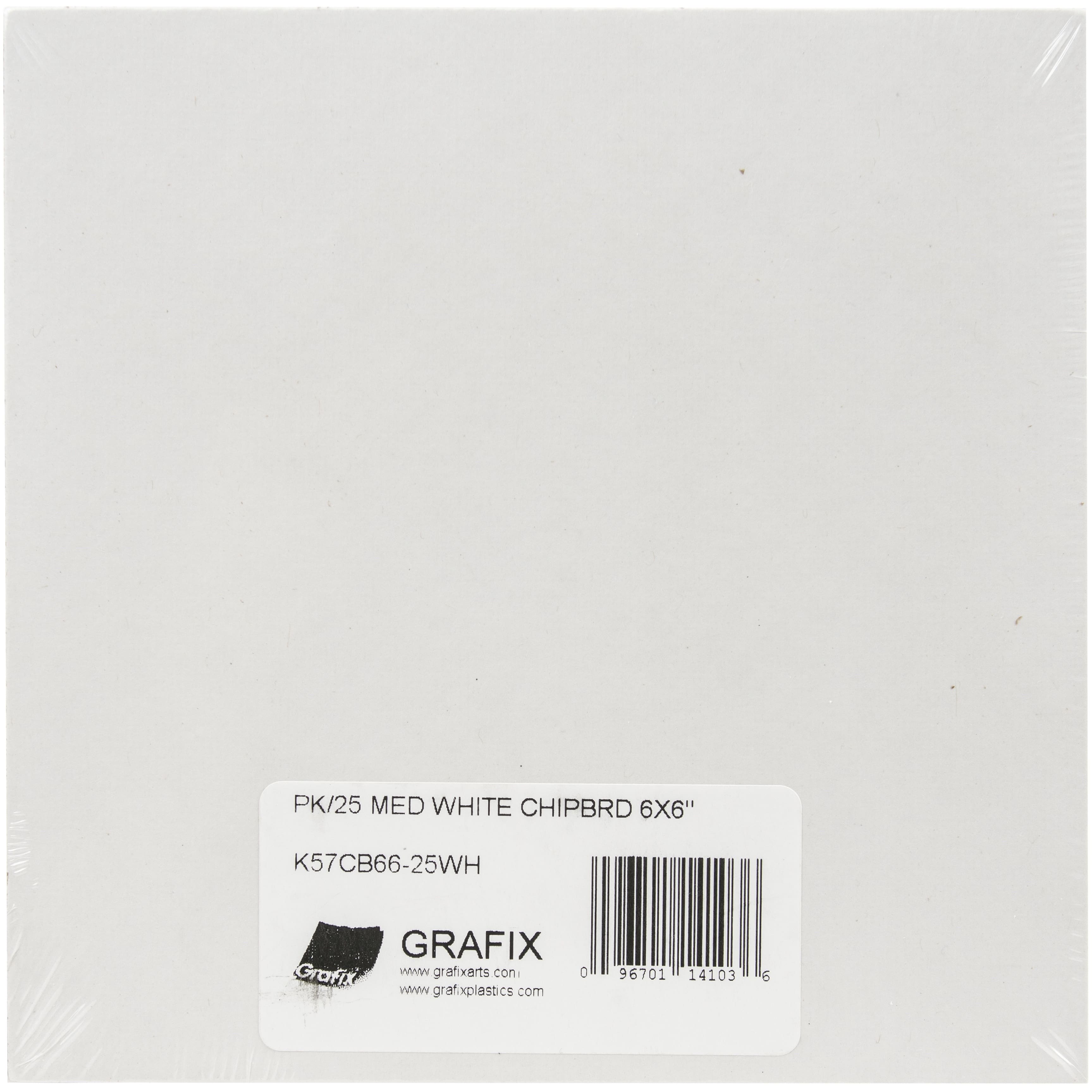 Grafix® White Medium Weight Chipboard Sheets, 25 Sheets