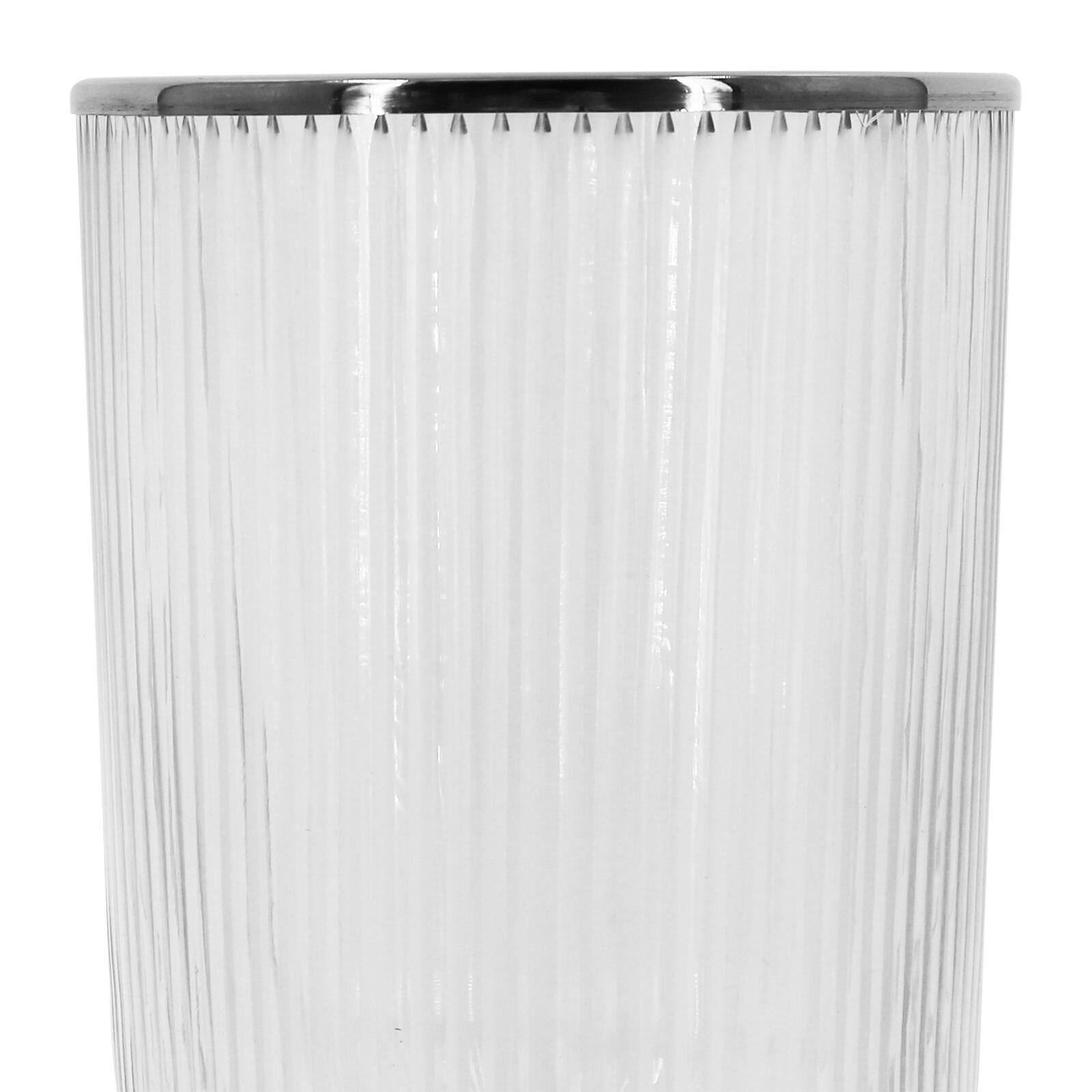 Ribbed Glass Vase with Silver Trim by Ashland®