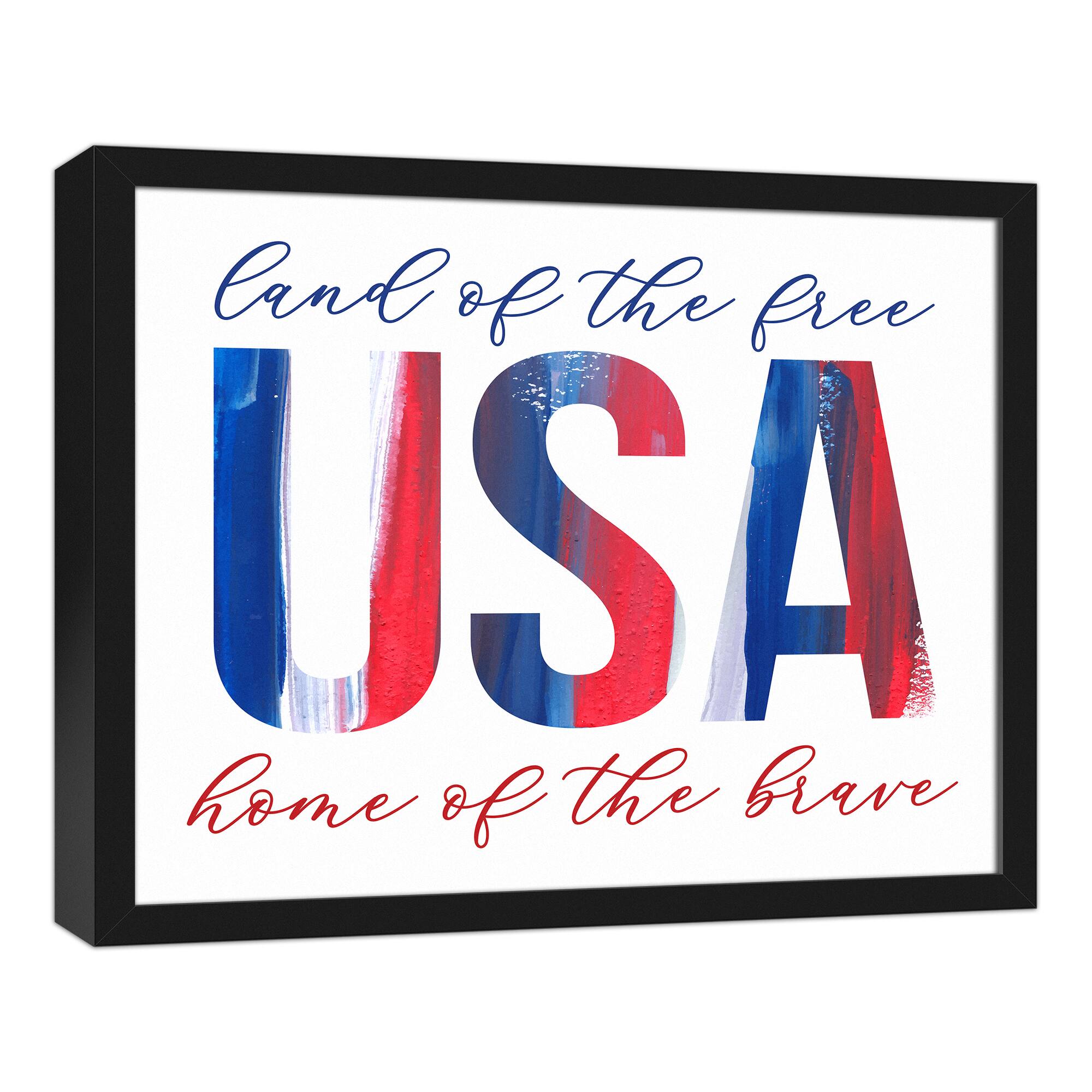 Paintstroke USA Framed Canvas