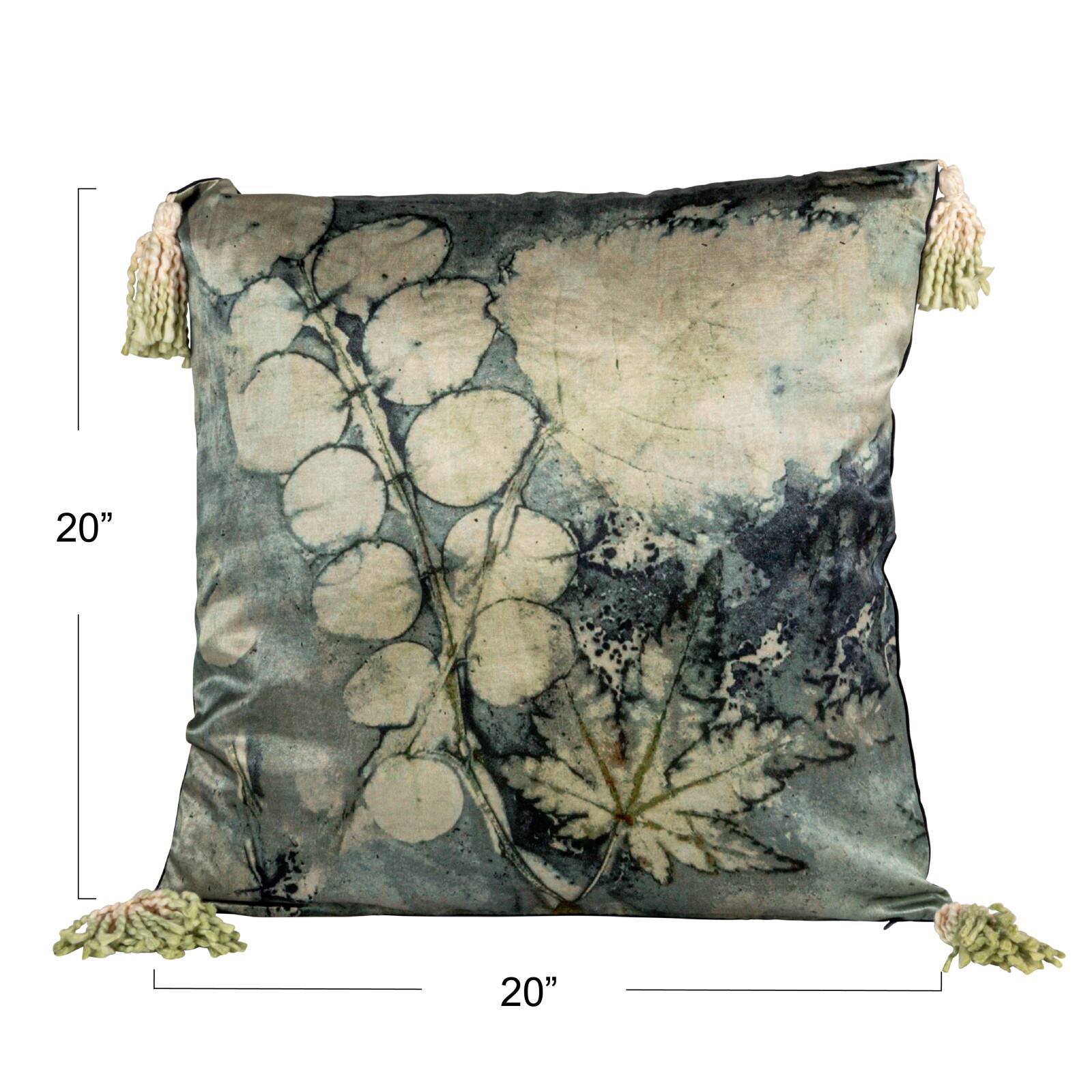 Hello Honey&#xAE; Aqua Serenity Velvet Tassel Pillow
