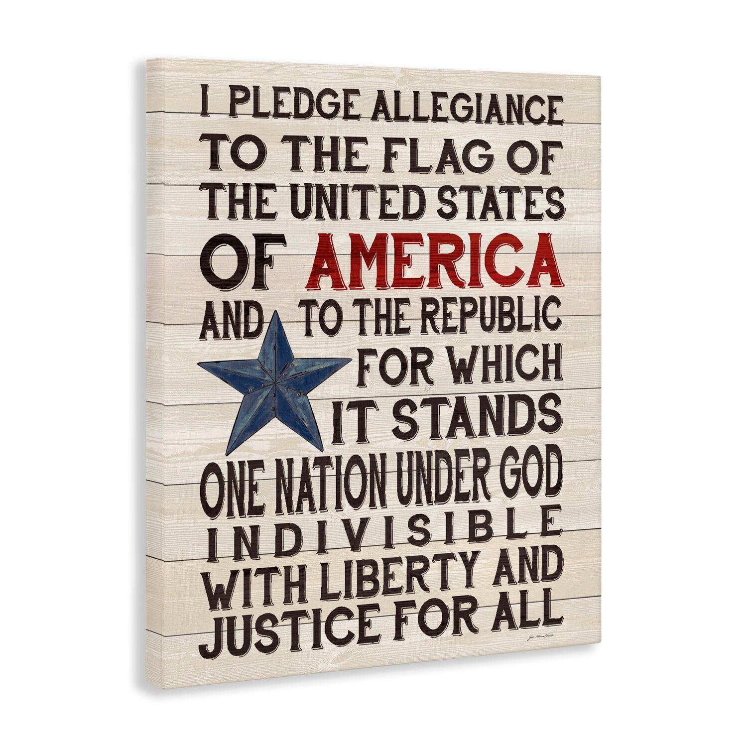 Stupell Industries Pledge of Allegiance Patriotic Canvas Wall Art