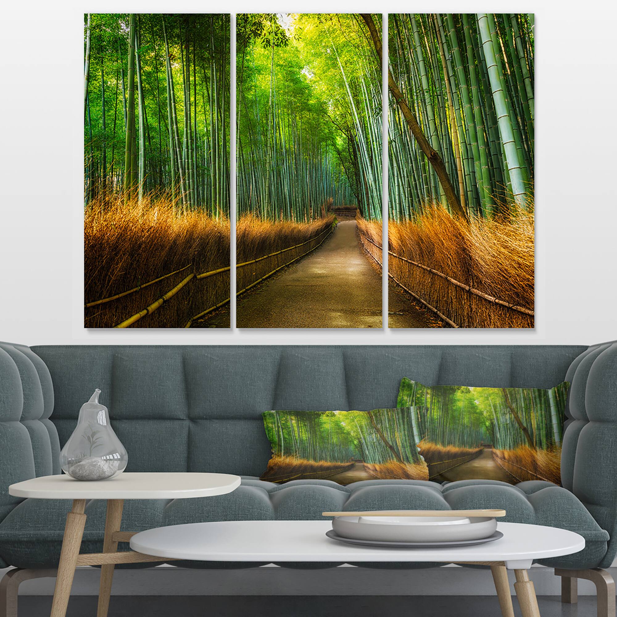 Designart - Arashiyama Bamboo Grove Japan - Oversized Forest Canvas Artwork